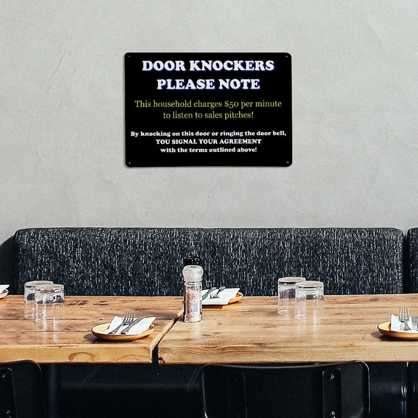 Door Knockers Please Note Aluminum Weatherproof Metal Sign