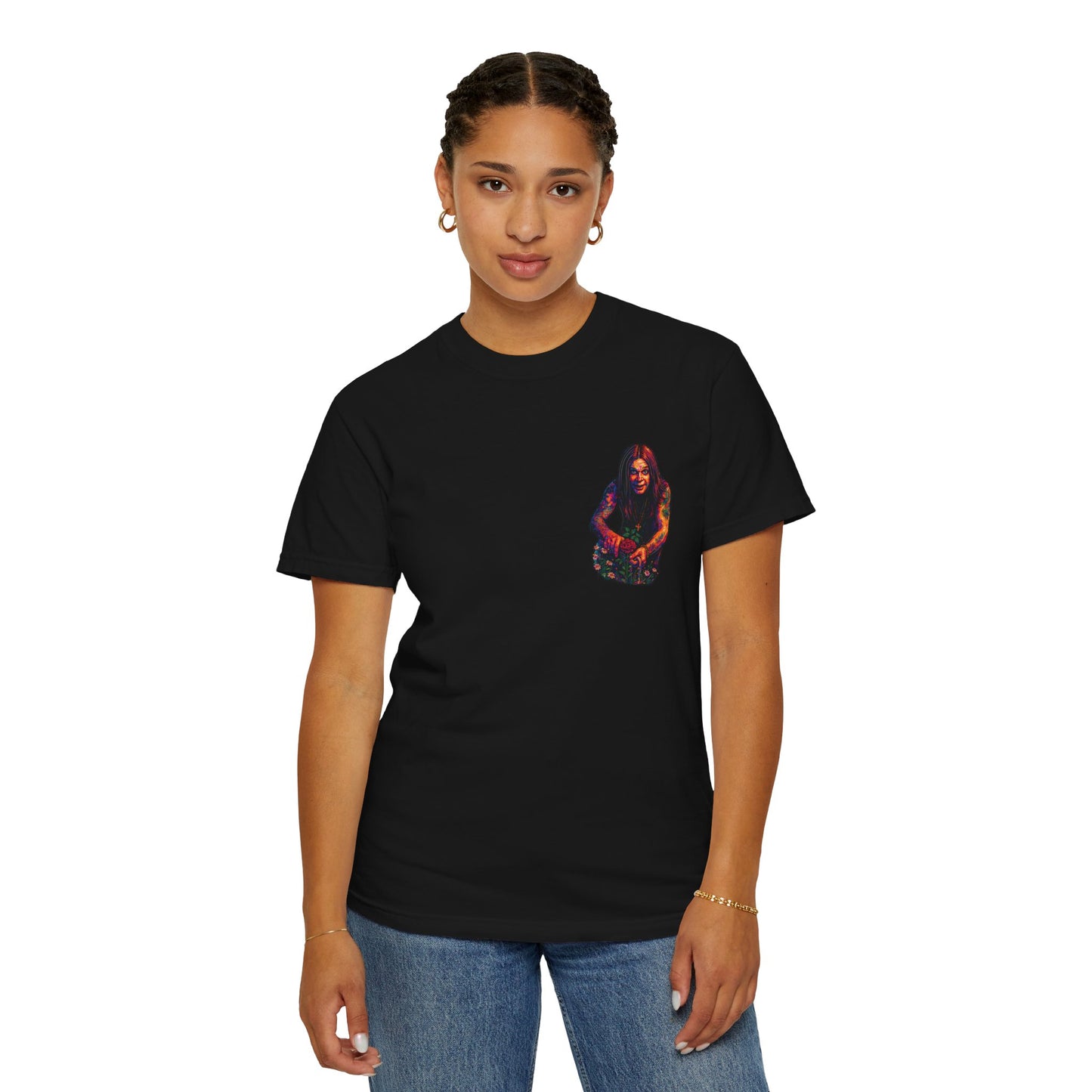Rock Legend Floral Print T-Shirt - Vibrant Unisex Festival Apparel