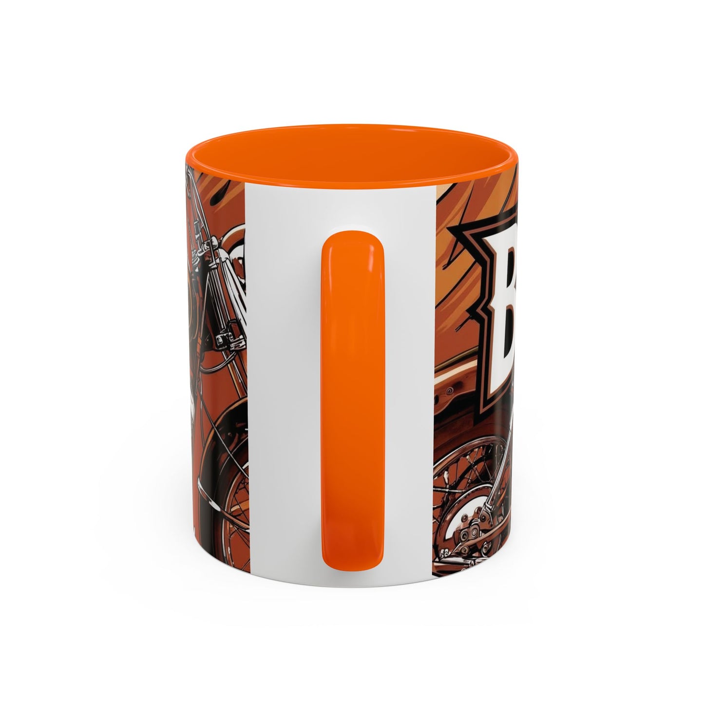 Best Dad Ever Accent Coffee Mug - 11 or 15oz Cool Motorcycle Design