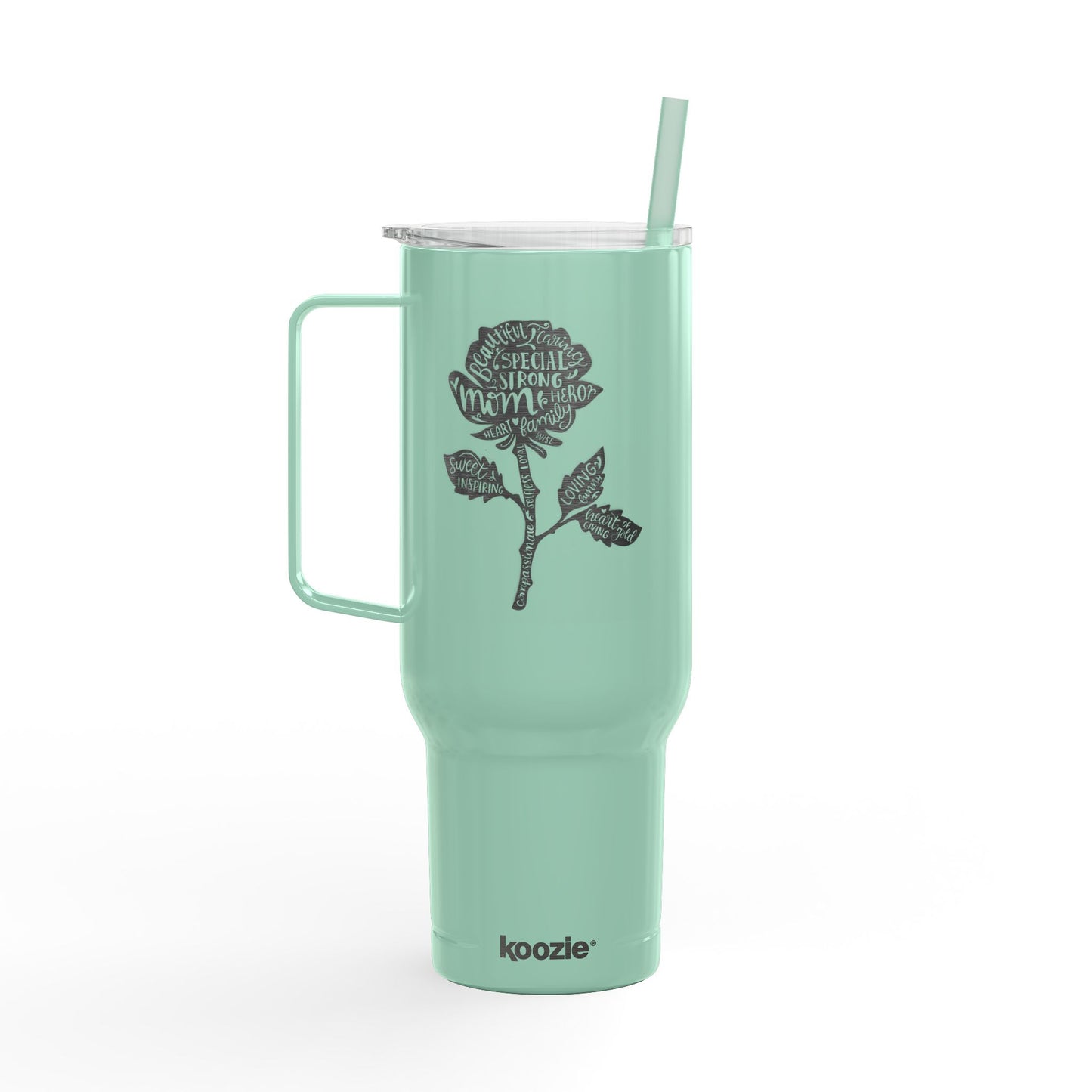 Engraved Insulated Tumbler - 40oz Floral Design, Perfect Gift for Mother's Day
