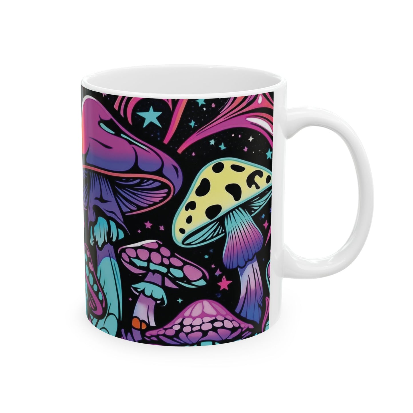 Colorful Mushroom Ceramic Mug - Unique 11oz & 15oz Designs for Nature Lovers
