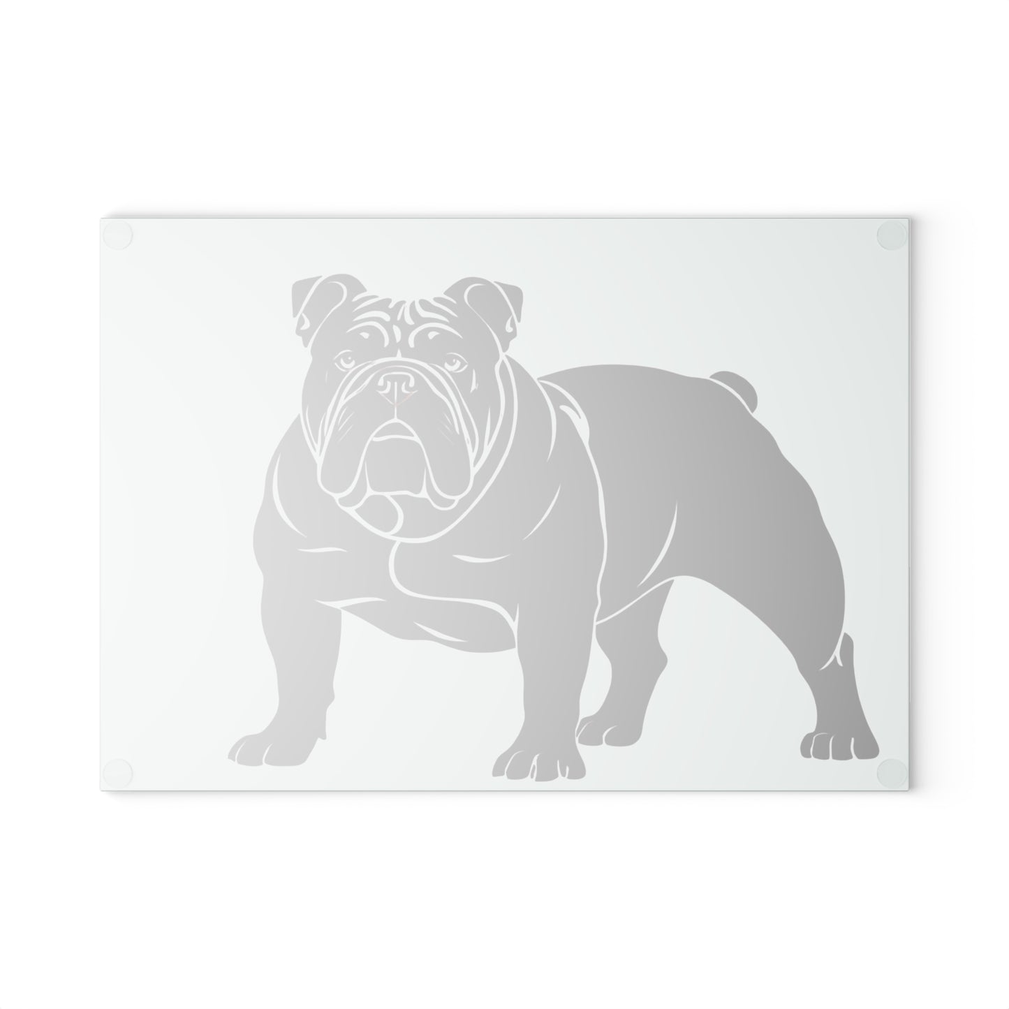 Personalized Bulldog Glass Cutting Board - Stylish Kitchen Decor for Dog Lovers