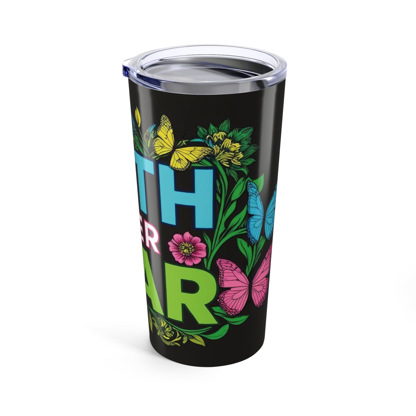 Faith Over Fear Floral Tumbler 20oz - Inspirational Drinkware for Motivation & Positivity