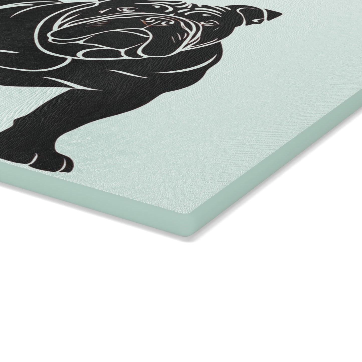 Personalized Bulldog Glass Cutting Board - Stylish Kitchen Decor for Dog Lovers