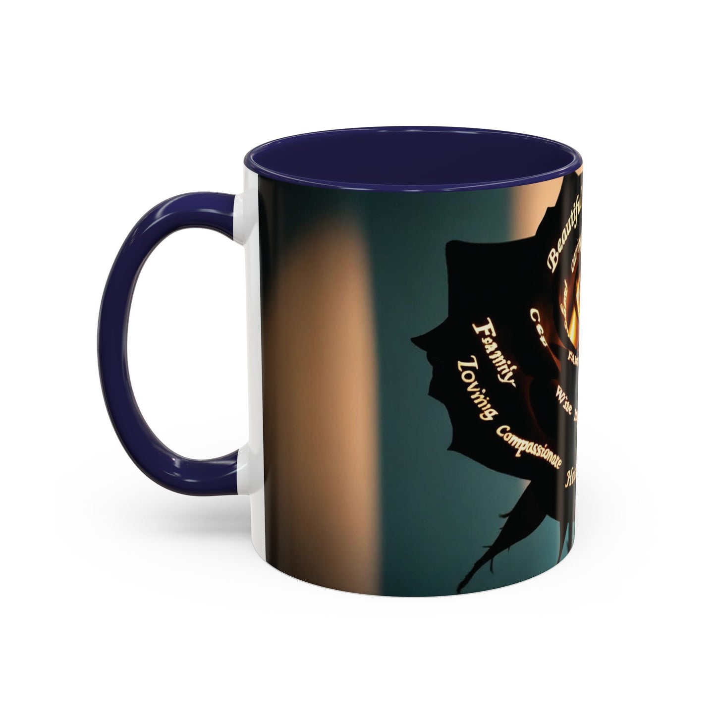 Inspirational Coffee Mug - Heart of Gold Quote with Rose Design