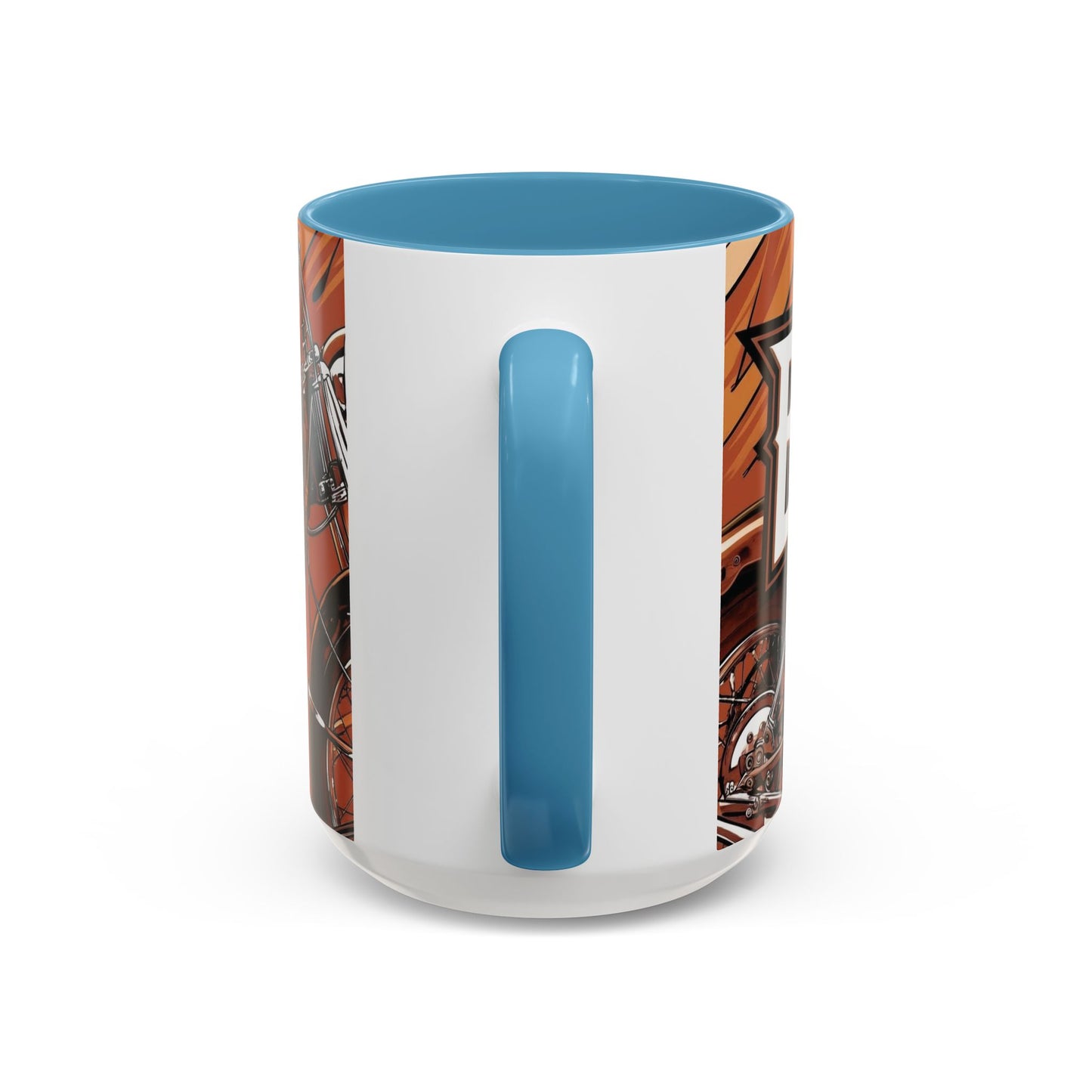 Best Dad Ever Accent Coffee Mug - 11 or 15oz Cool Motorcycle Design