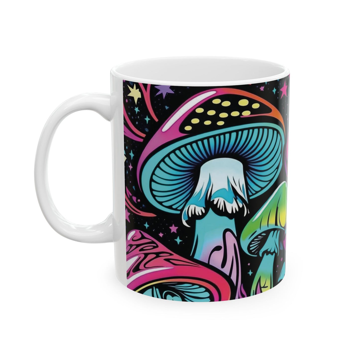 Colorful Mushroom Ceramic Mug - Unique 11oz & 15oz Designs for Nature Lovers