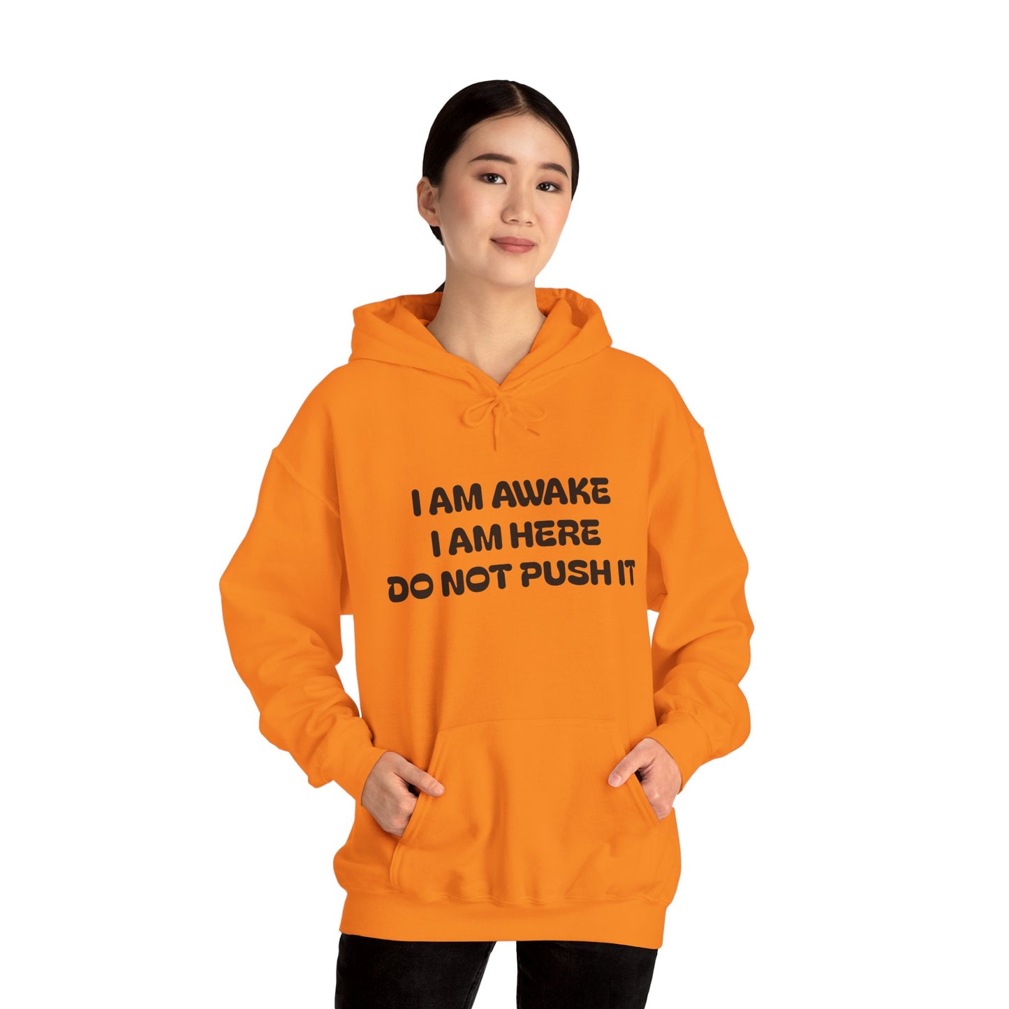 Hooded Sweatshirt - I am Awake I am Here Design