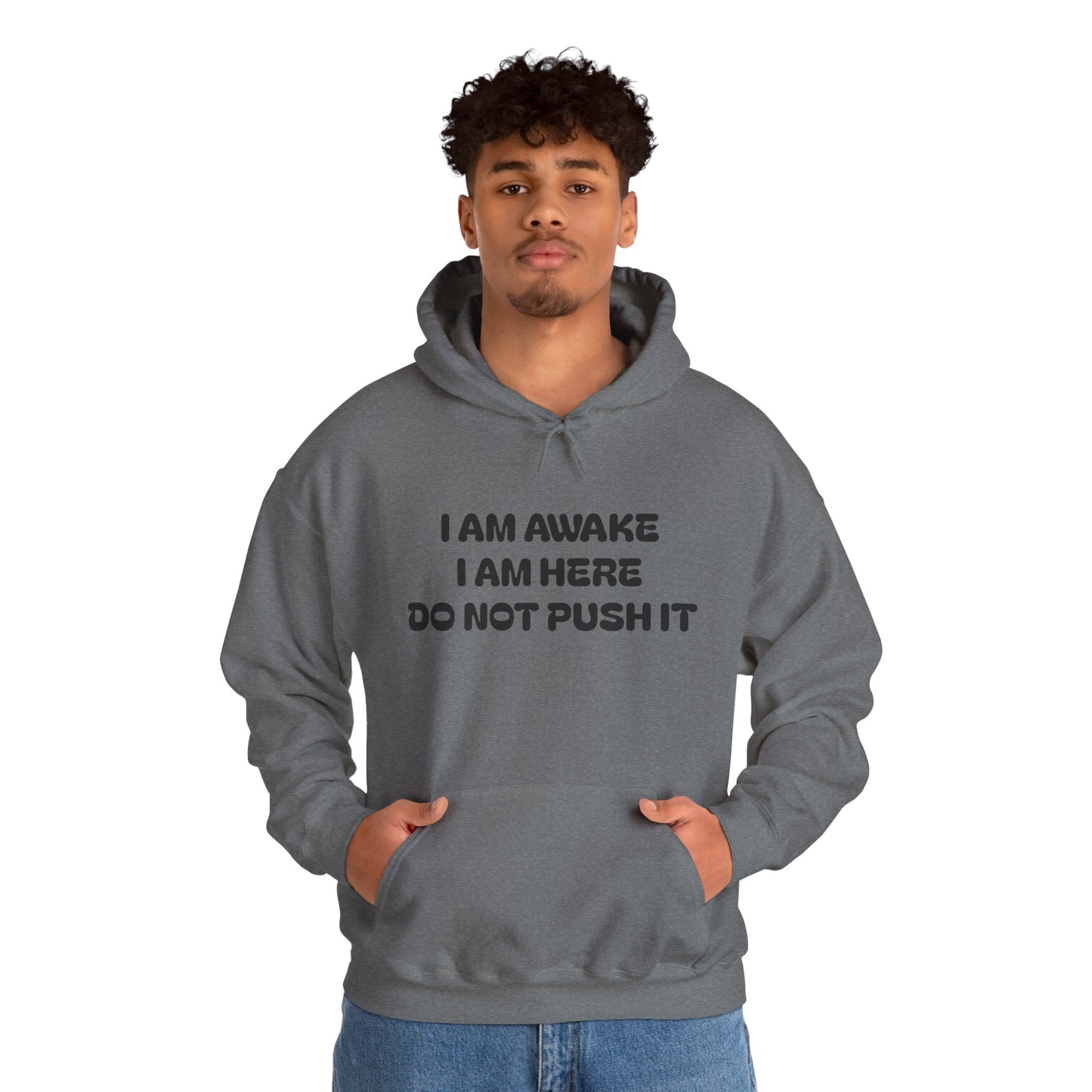 Hooded Sweatshirt - I am Awake I am Here Design