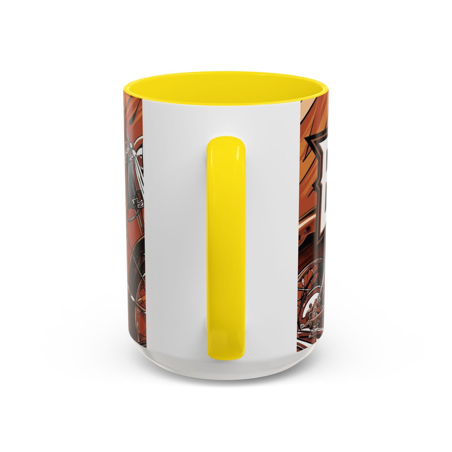 Best Dad Ever Accent Coffee Mug - 11 or 15oz Cool Motorcycle Design