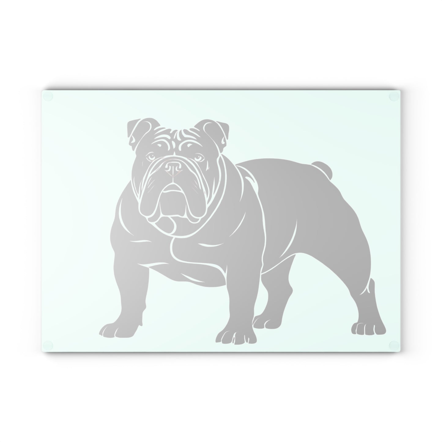 Personalized Bulldog Glass Cutting Board - Stylish Kitchen Decor for Dog Lovers