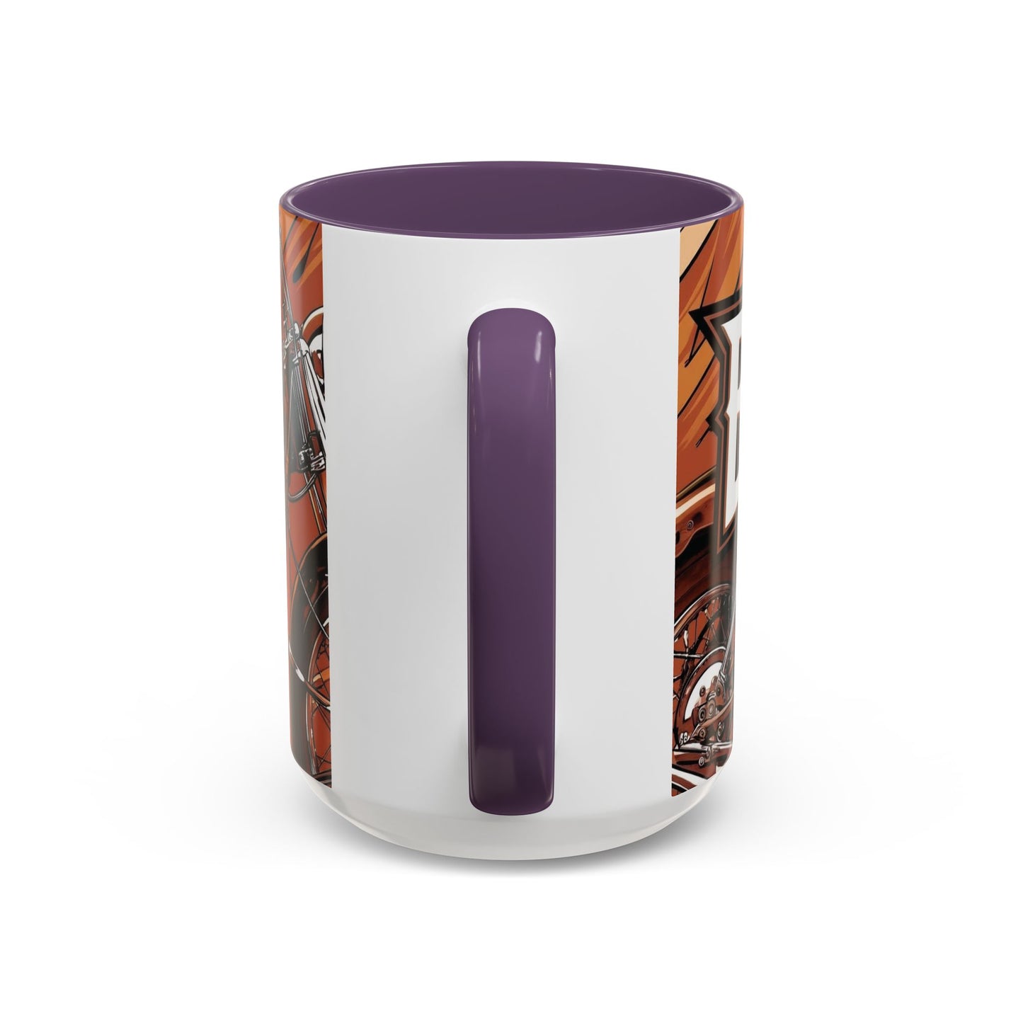 Best Dad Ever Accent Coffee Mug - 11 or 15oz Cool Motorcycle Design