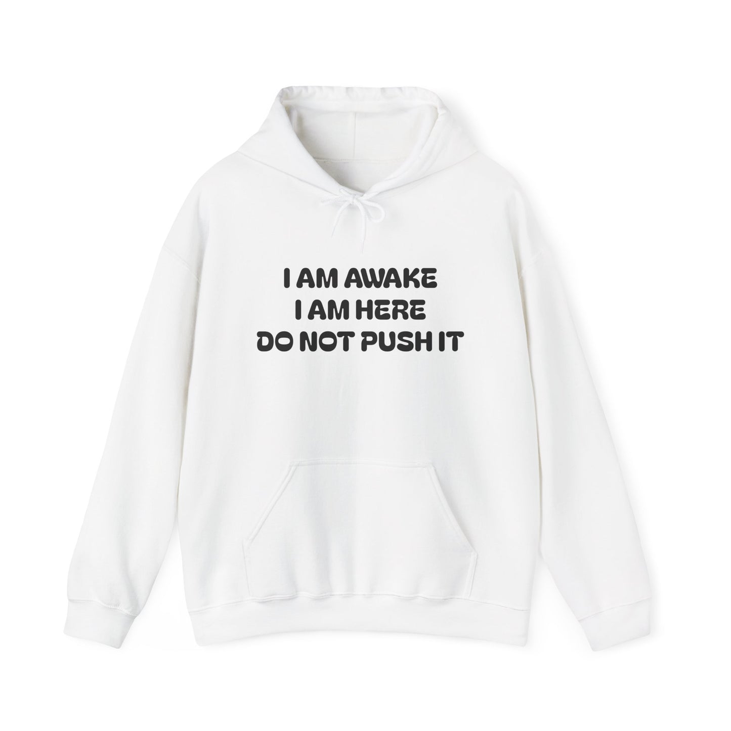 Hooded Sweatshirt - I am Awake I am Here Design