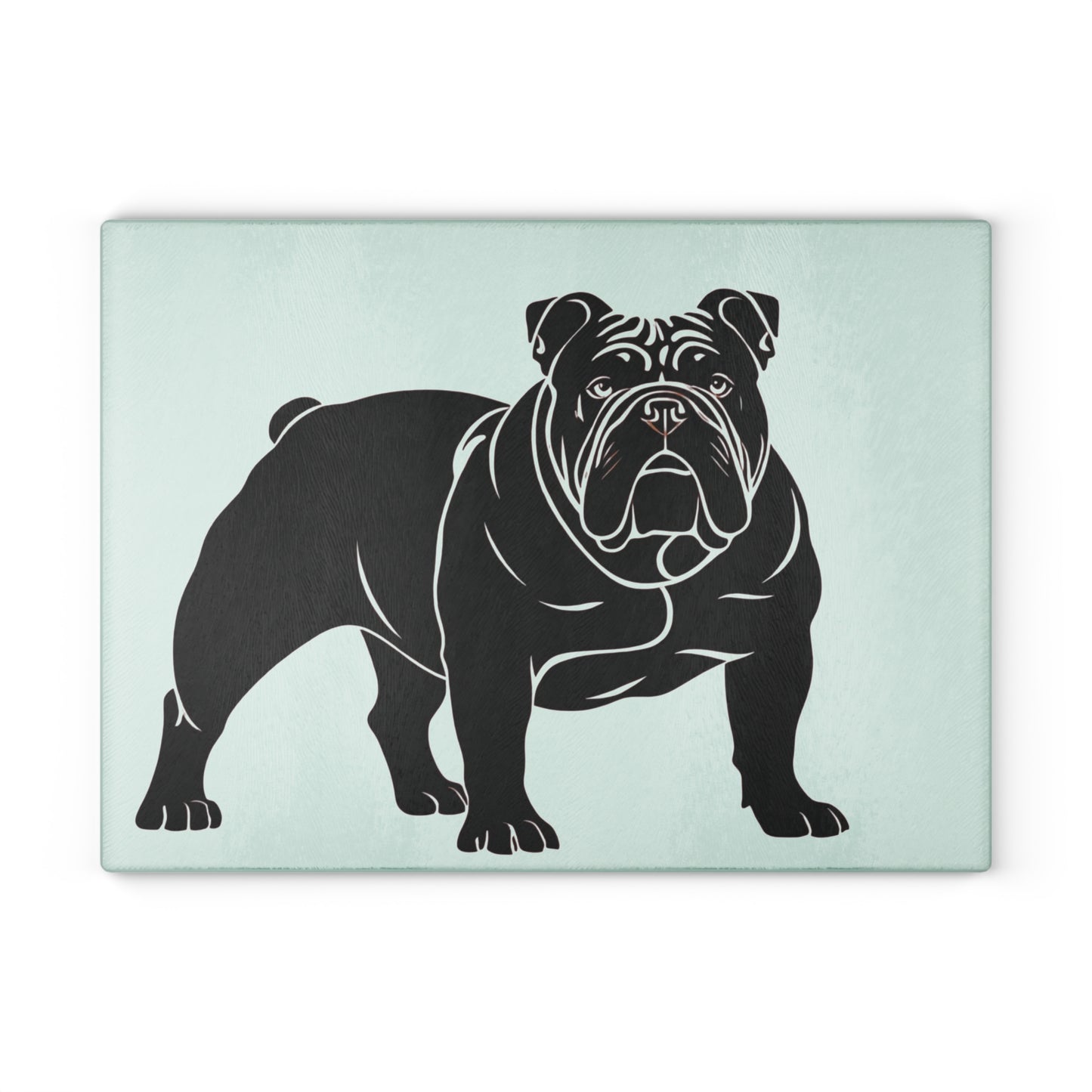 Personalized Bulldog Glass Cutting Board - Stylish Kitchen Decor for Dog Lovers