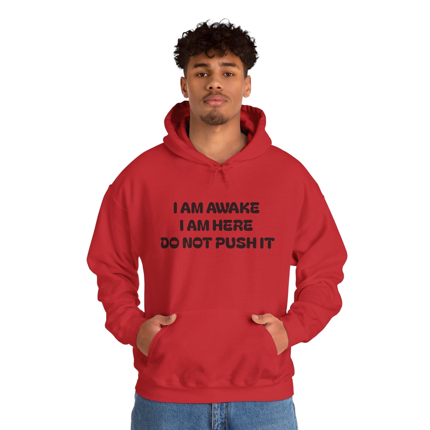 Hooded Sweatshirt - I am Awake I am Here Design