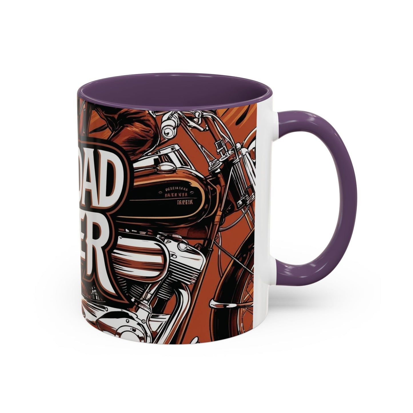 Best Dad Ever Accent Coffee Mug - 11 or 15oz Cool Motorcycle Design