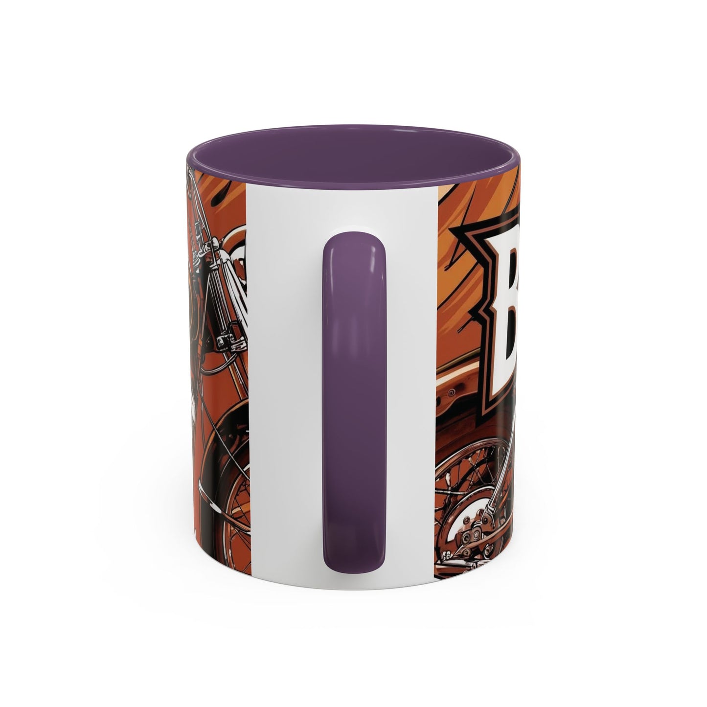 Best Dad Ever Accent Coffee Mug - 11 or 15oz Cool Motorcycle Design
