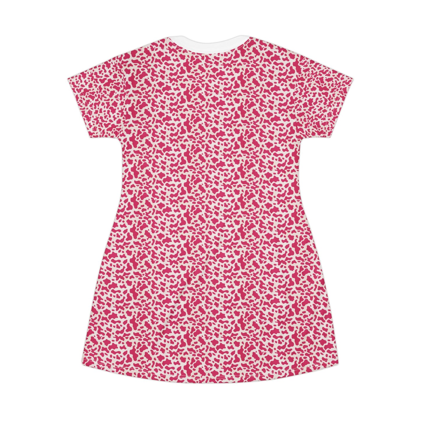 Cute Pink Cow Pattern T-Shirt Dress for Casual Days
