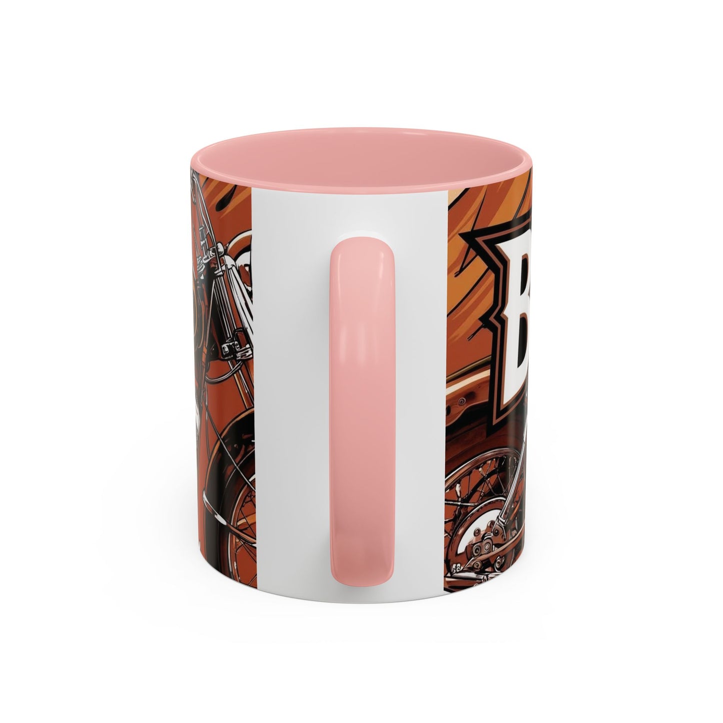 Best Dad Ever Accent Coffee Mug - 11 or 15oz Cool Motorcycle Design