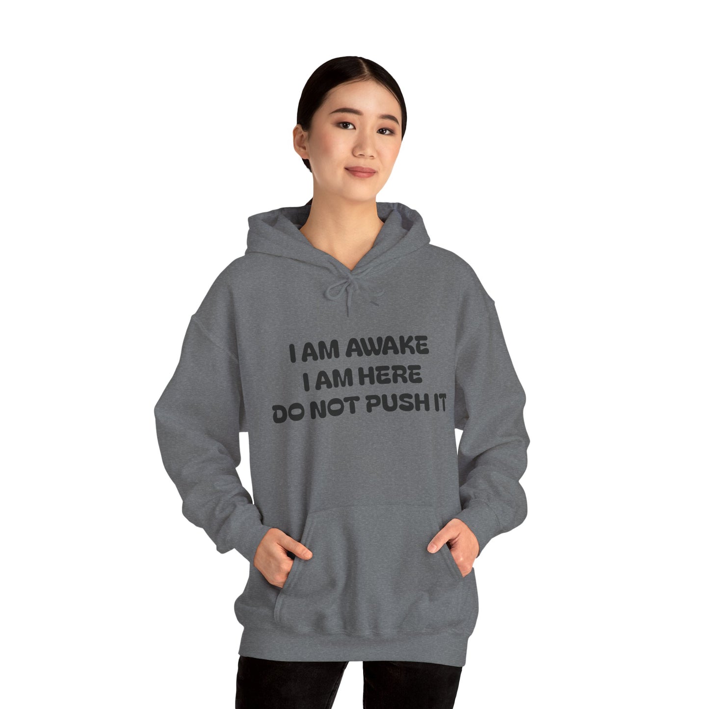 Hooded Sweatshirt - I am Awake I am Here Design