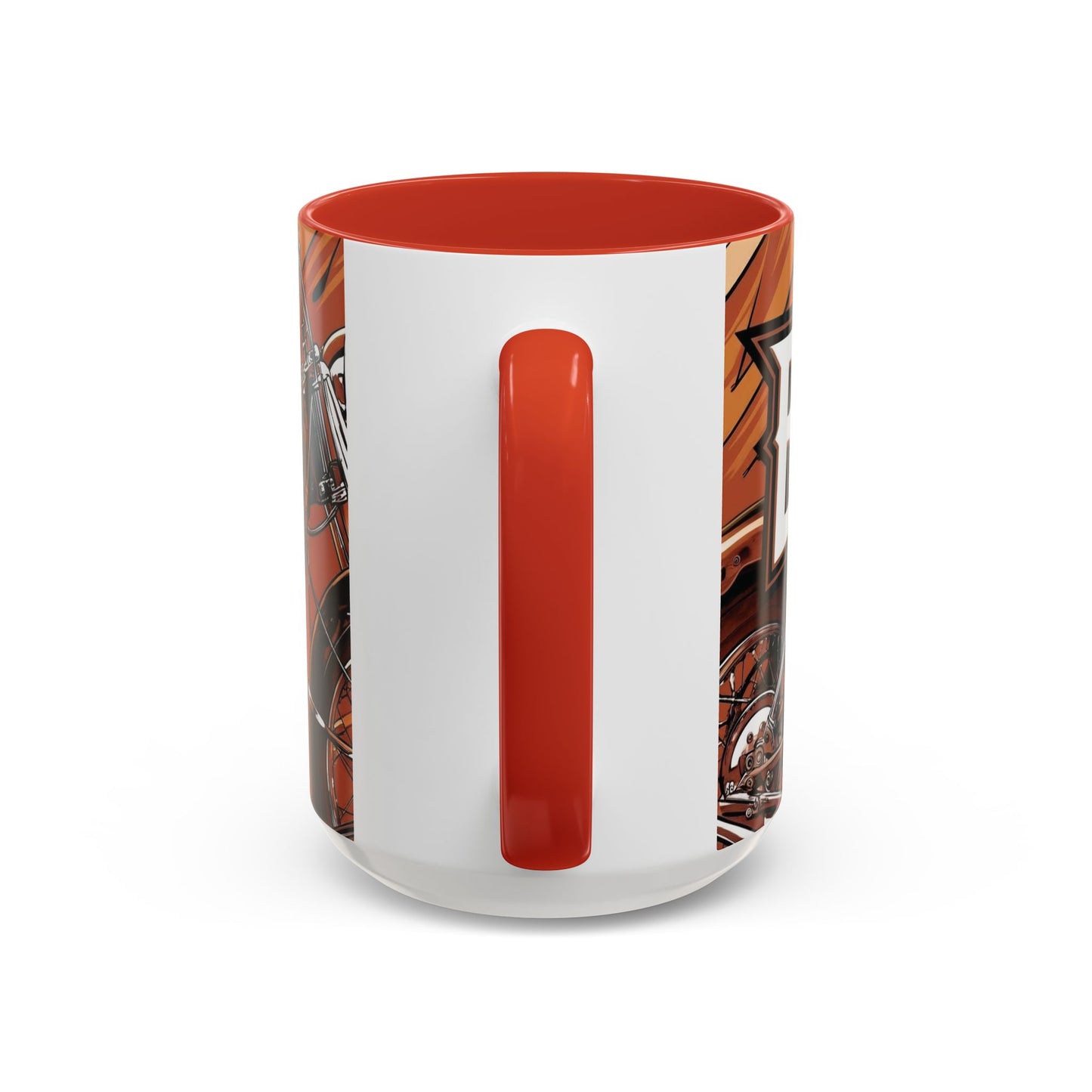 Best Dad Ever Accent Coffee Mug - 11 or 15oz Cool Motorcycle Design