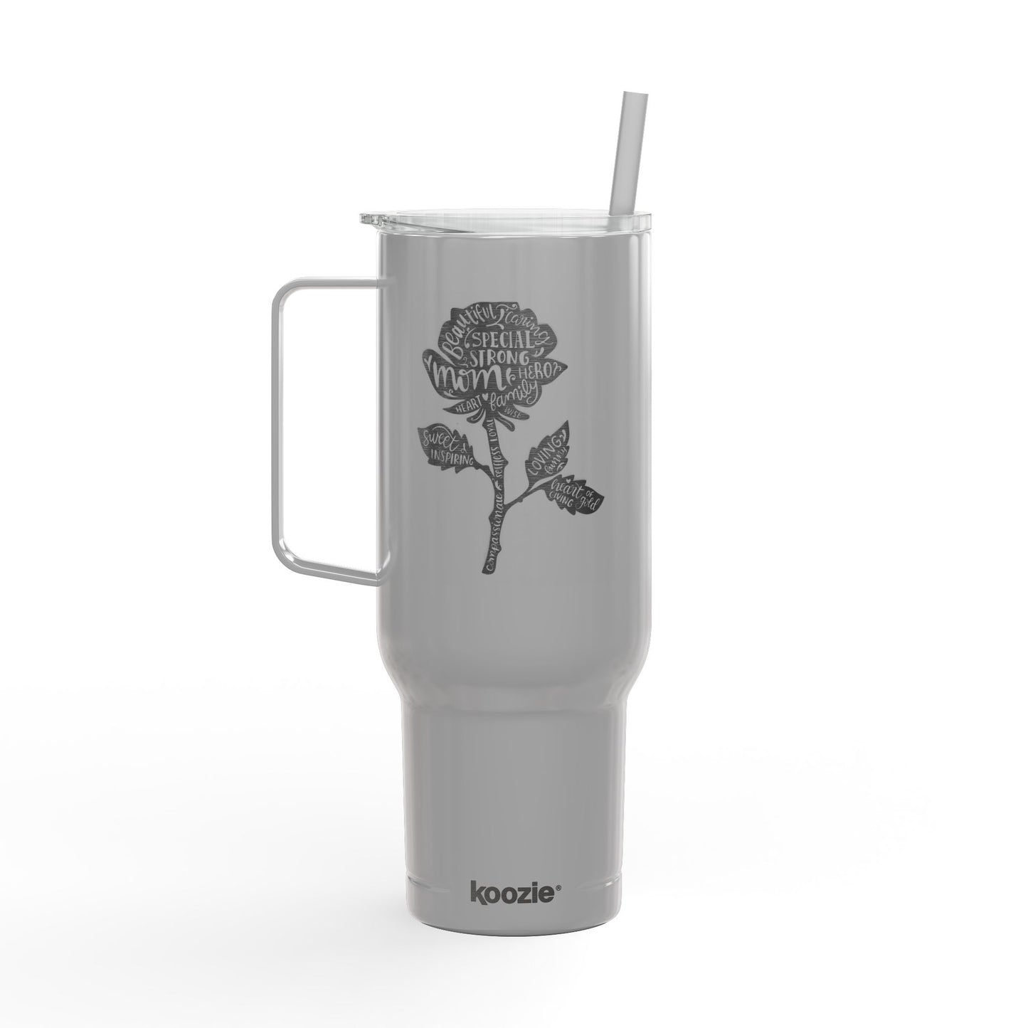 Engraved Insulated Tumbler - 40oz Floral Design, Perfect Gift for Mother's Day