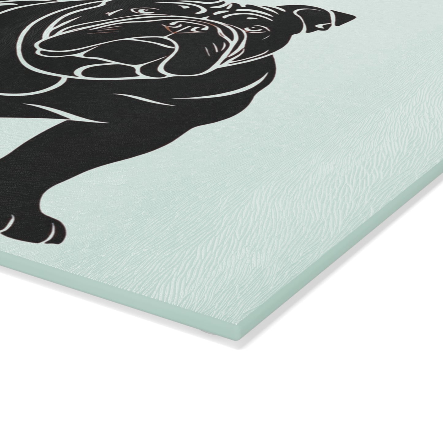 Personalized Bulldog Glass Cutting Board - Stylish Kitchen Decor for Dog Lovers