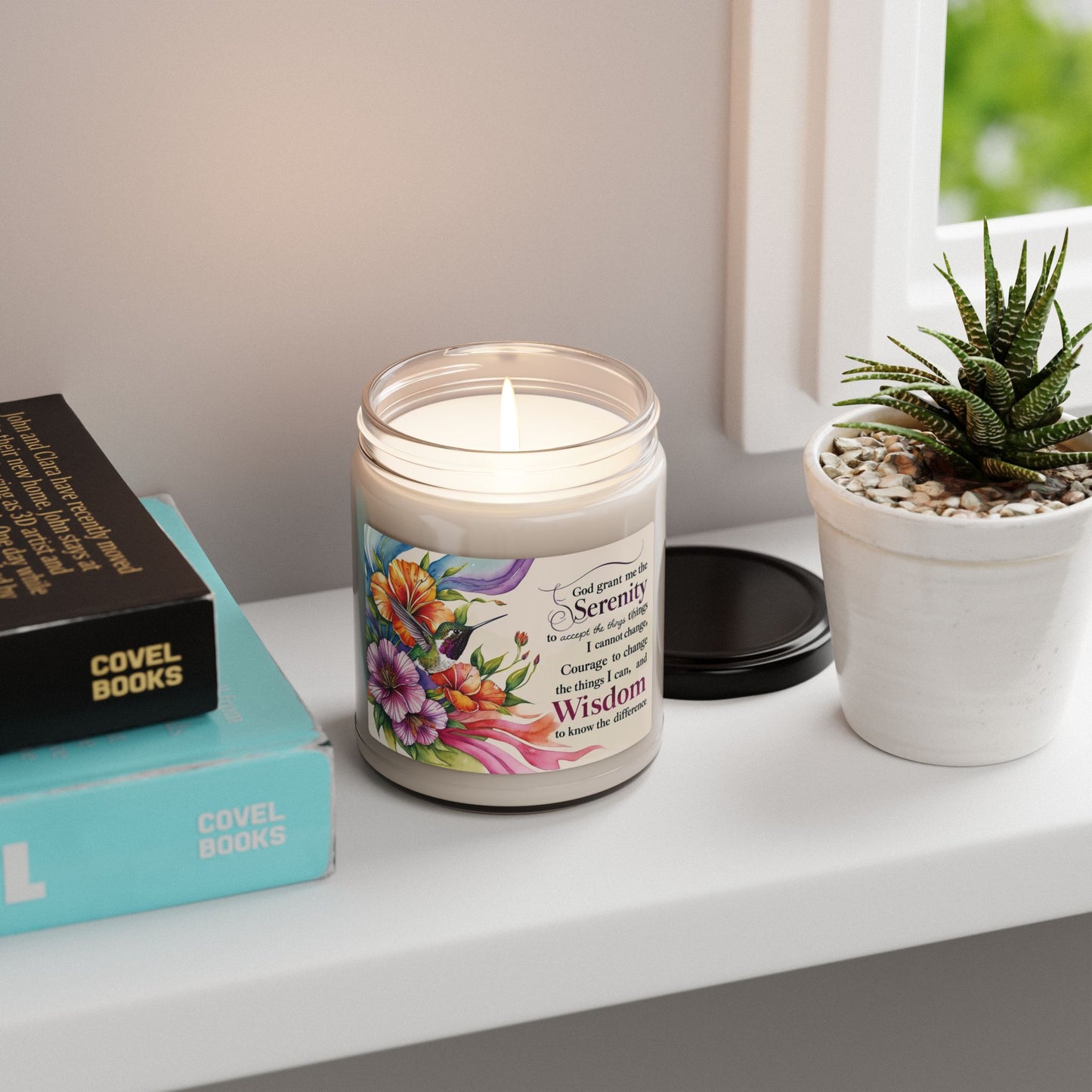 Serenity Scented Soy Candle - 9oz Inspirational Aroma for Peace and Wisdom