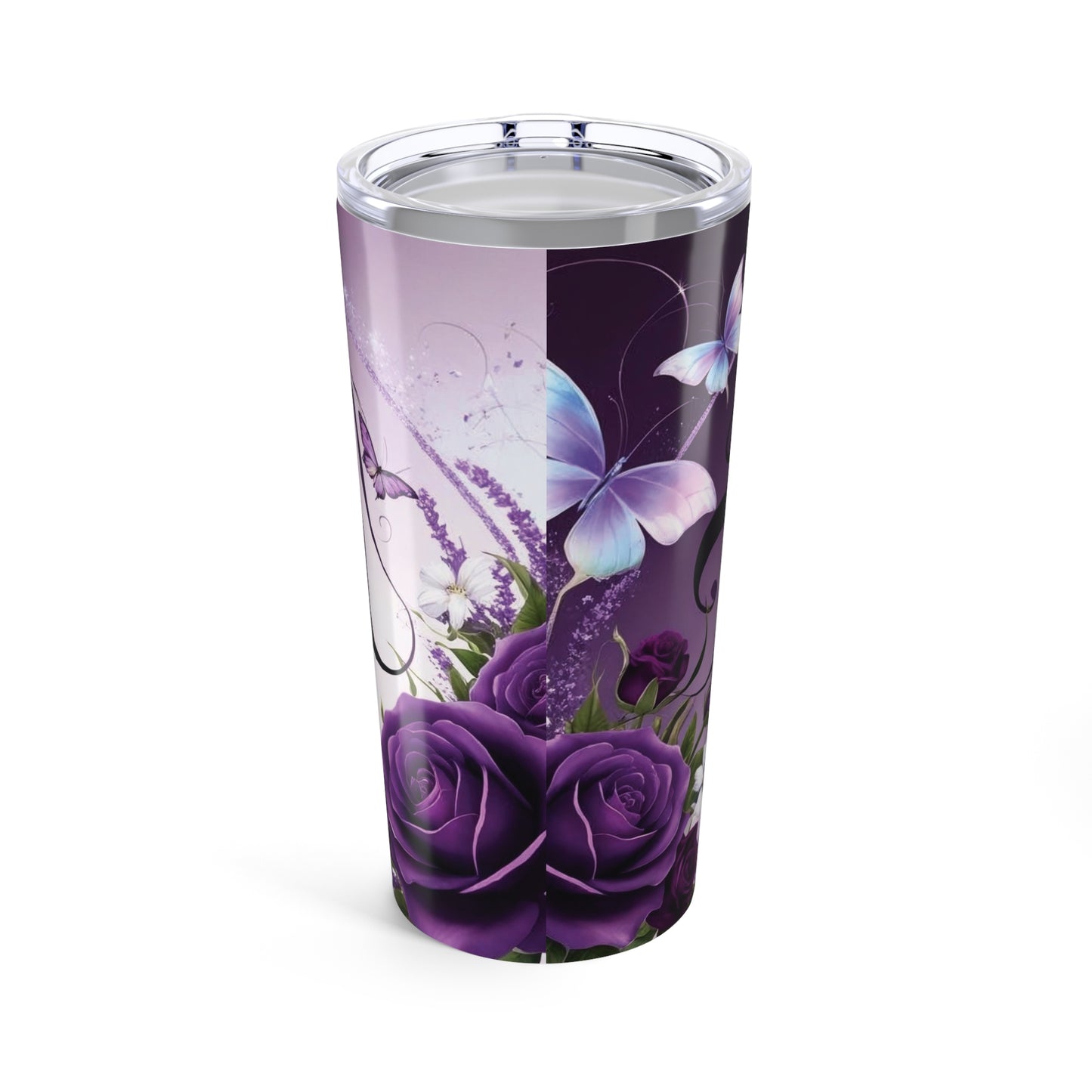 Inspirational Faith Tumbler 20oz - Purple Floral Design