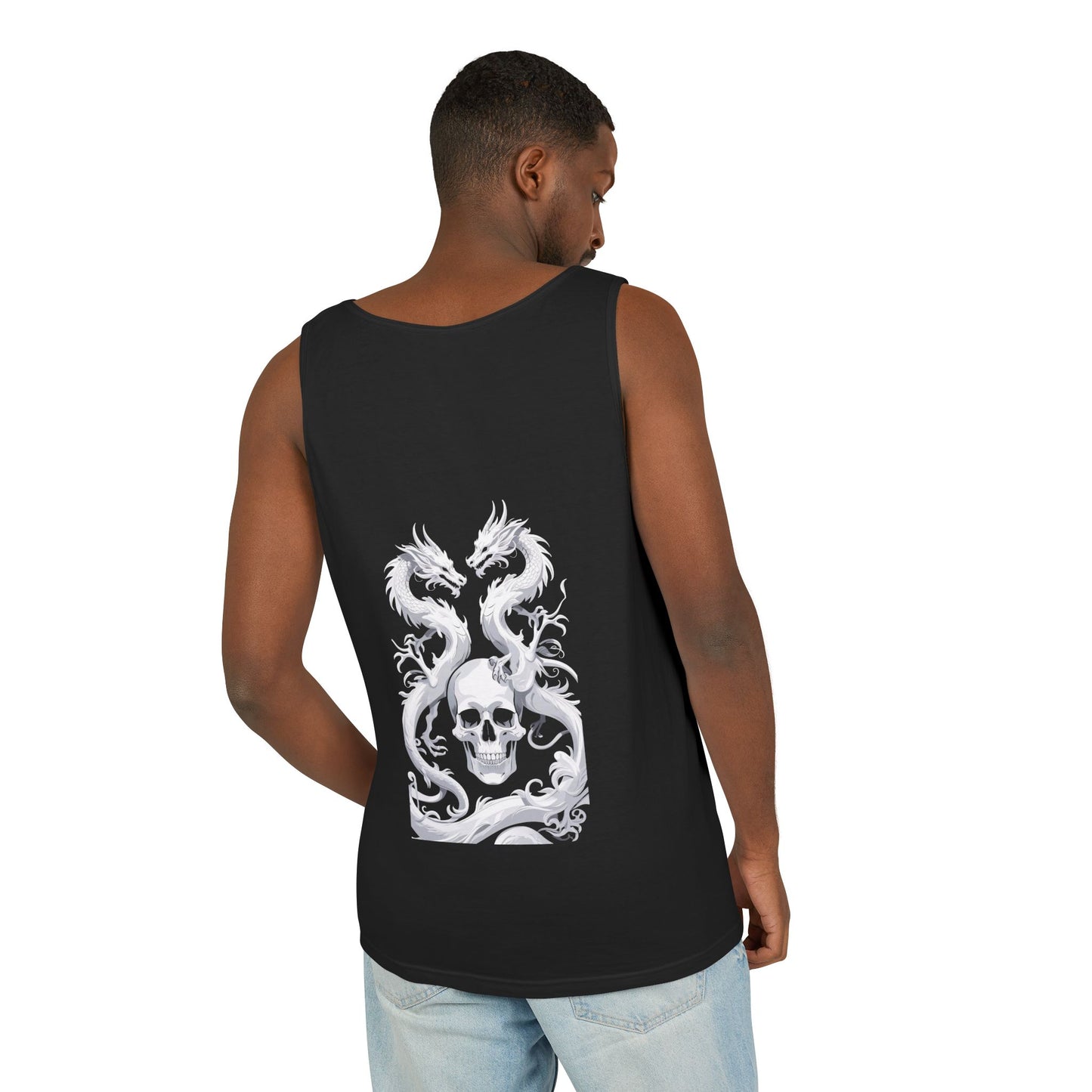 Dragon Skull Tank Top - Edgy Graphic Tee for Summer, Concerts, Festivals, Casual Wear, Alternative Style