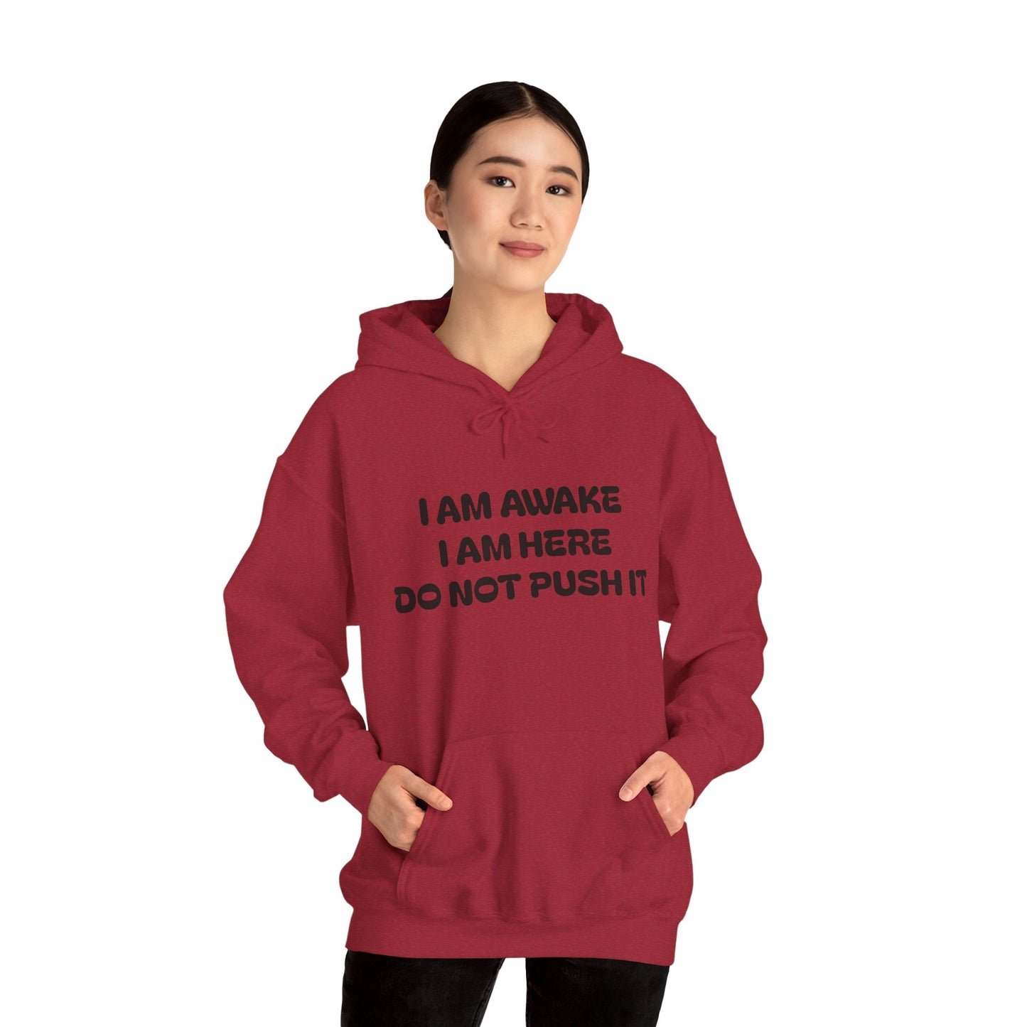 Hooded Sweatshirt - I am Awake I am Here Design