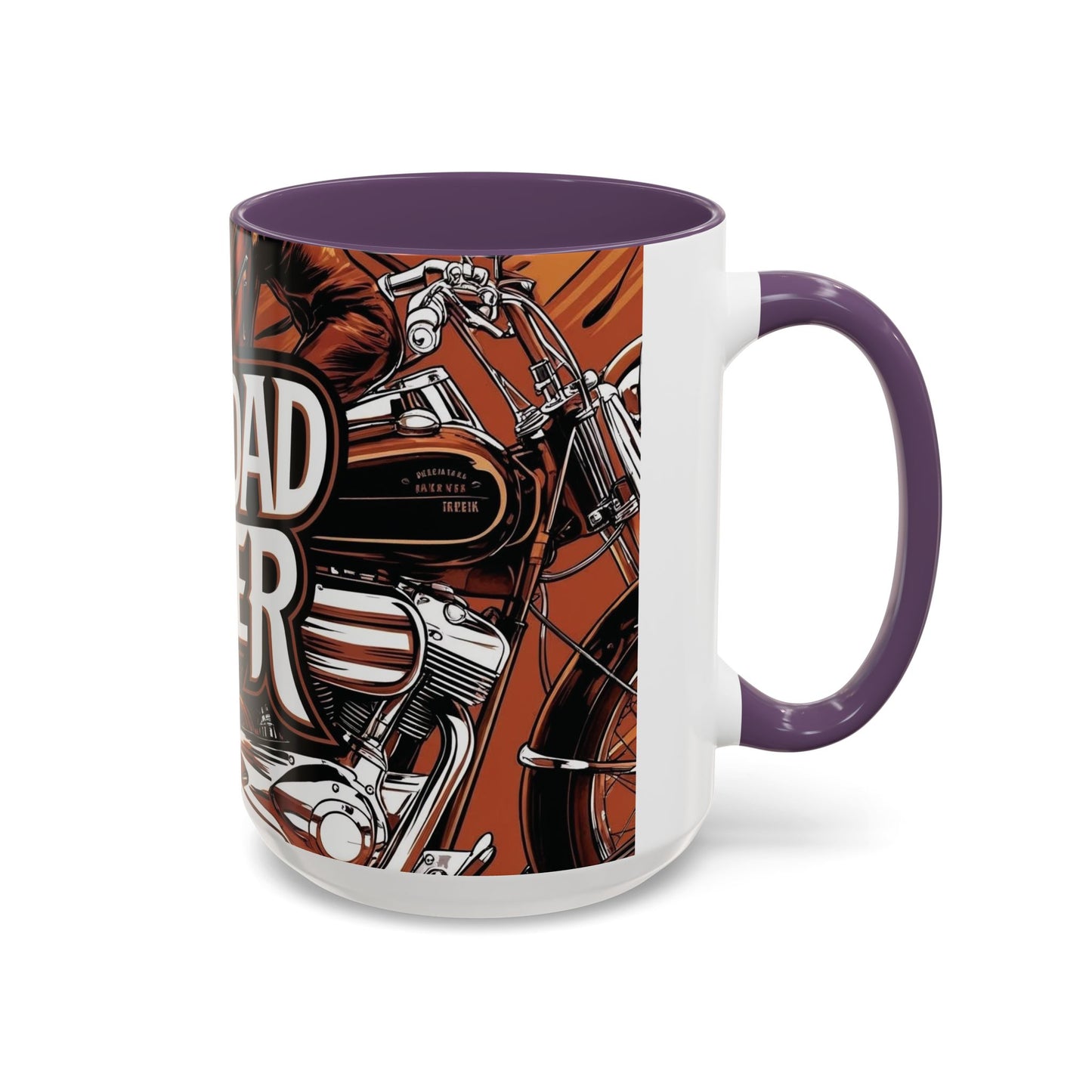 Best Dad Ever Accent Coffee Mug - 11 or 15oz Cool Motorcycle Design