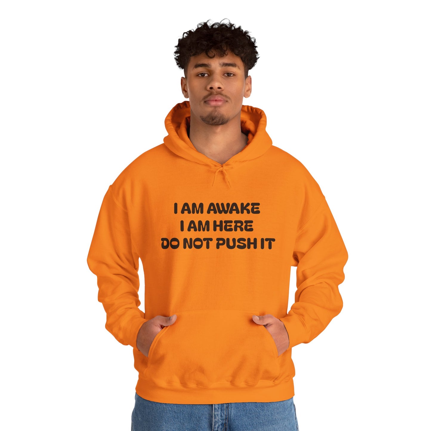 Hooded Sweatshirt - I am Awake I am Here Design