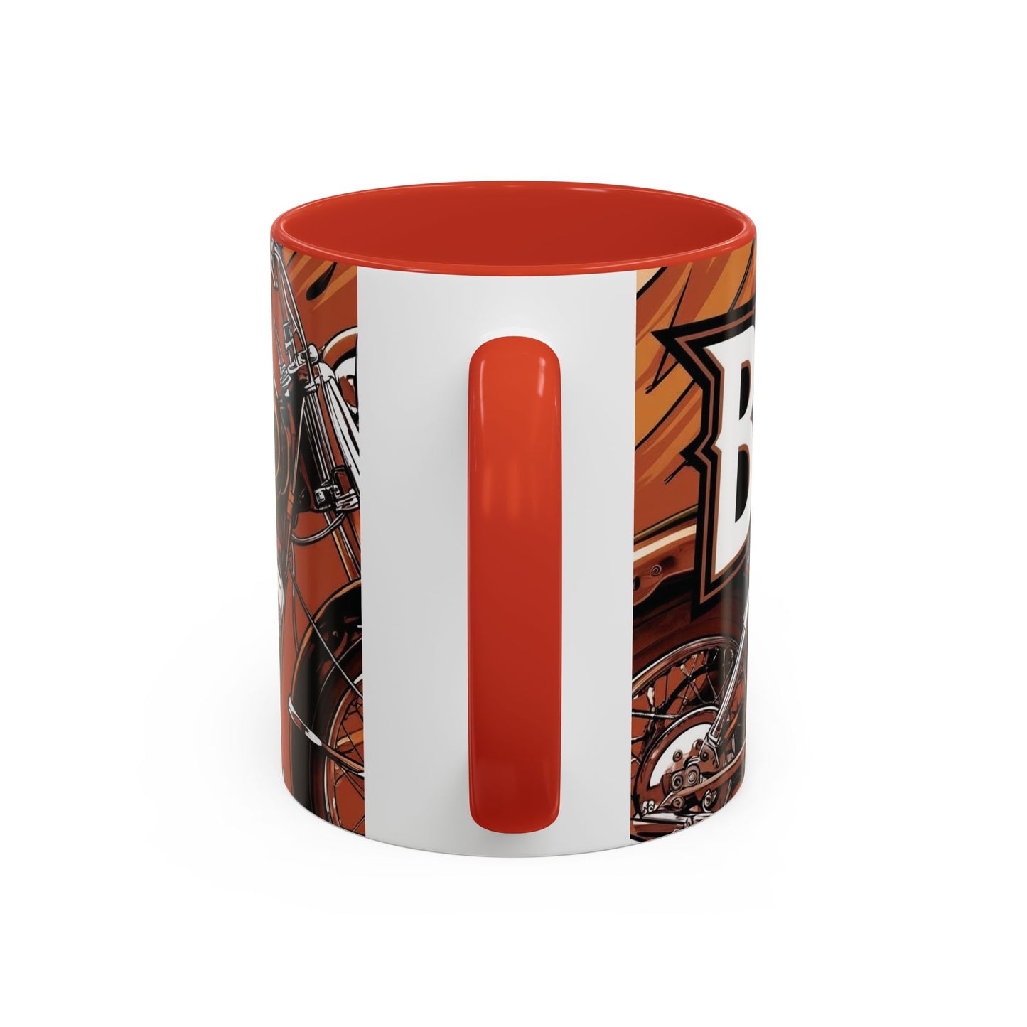 Best Dad Ever Accent Coffee Mug - 11 or 15oz Cool Motorcycle Design