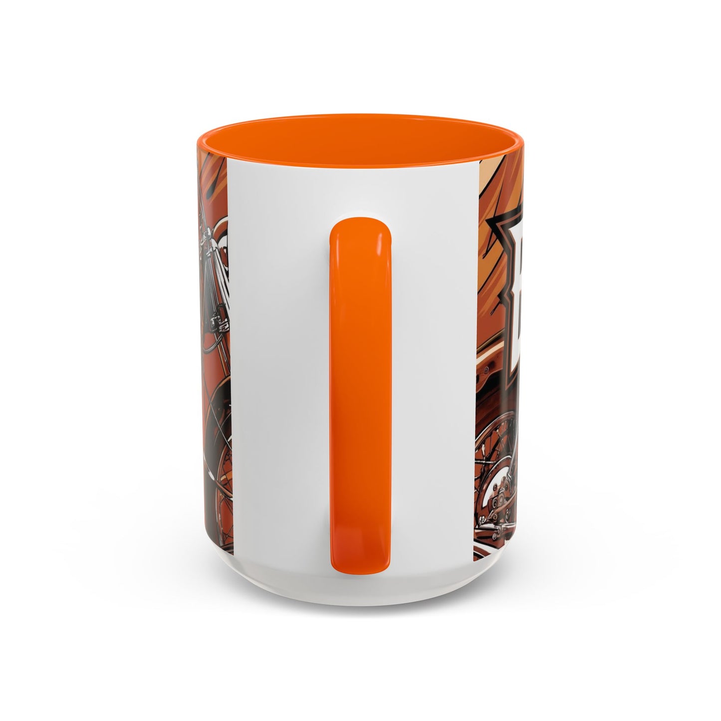 Best Dad Ever Accent Coffee Mug - 11 or 15oz Cool Motorcycle Design