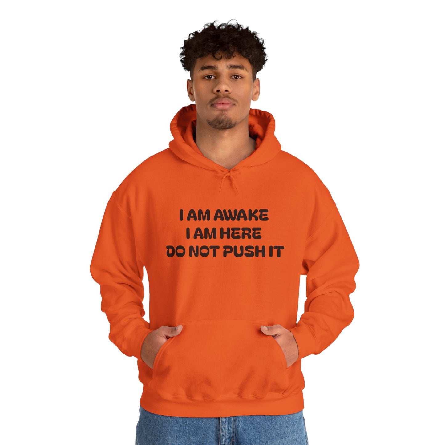 Hooded Sweatshirt - I am Awake I am Here Design
