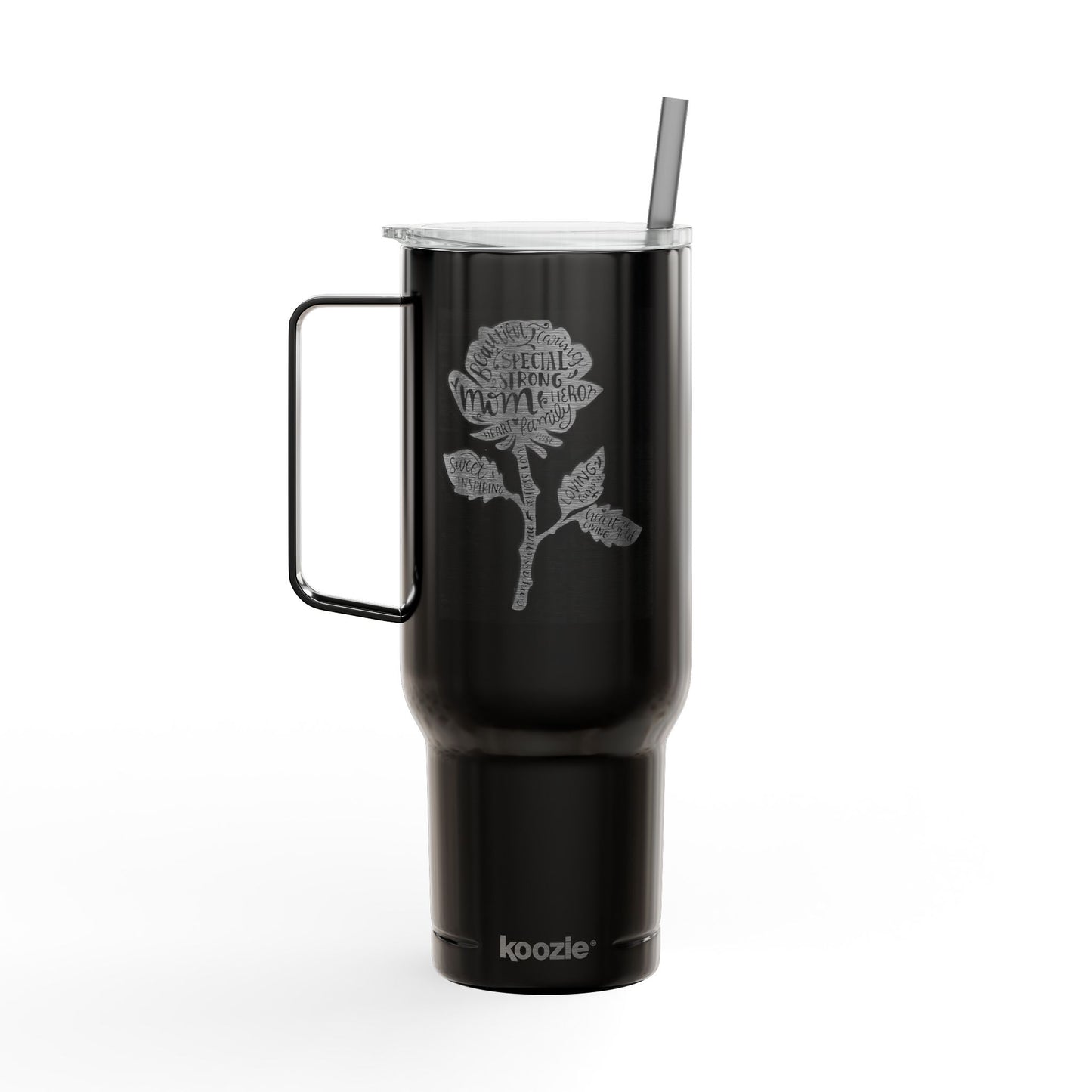 Engraved Insulated Tumbler - 40oz Floral Design, Perfect Gift for Mother's Day