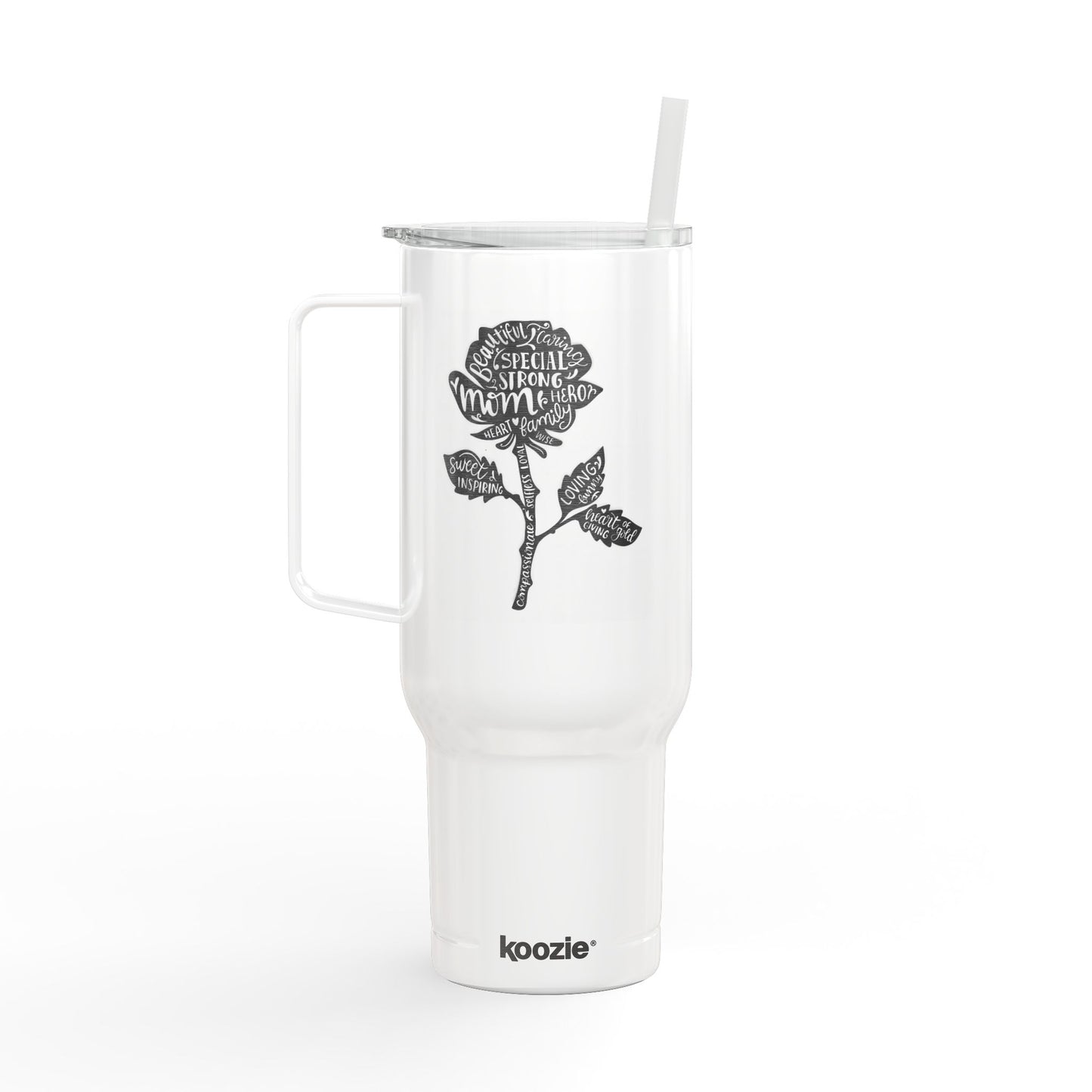 Engraved Insulated Tumbler - 40oz Floral Design, Perfect Gift for Mother's Day