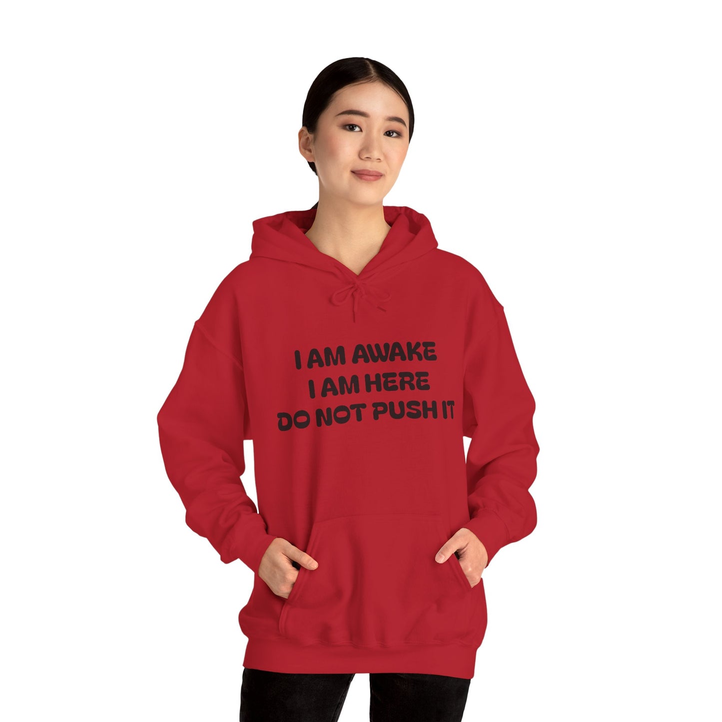 Hooded Sweatshirt - I am Awake I am Here Design