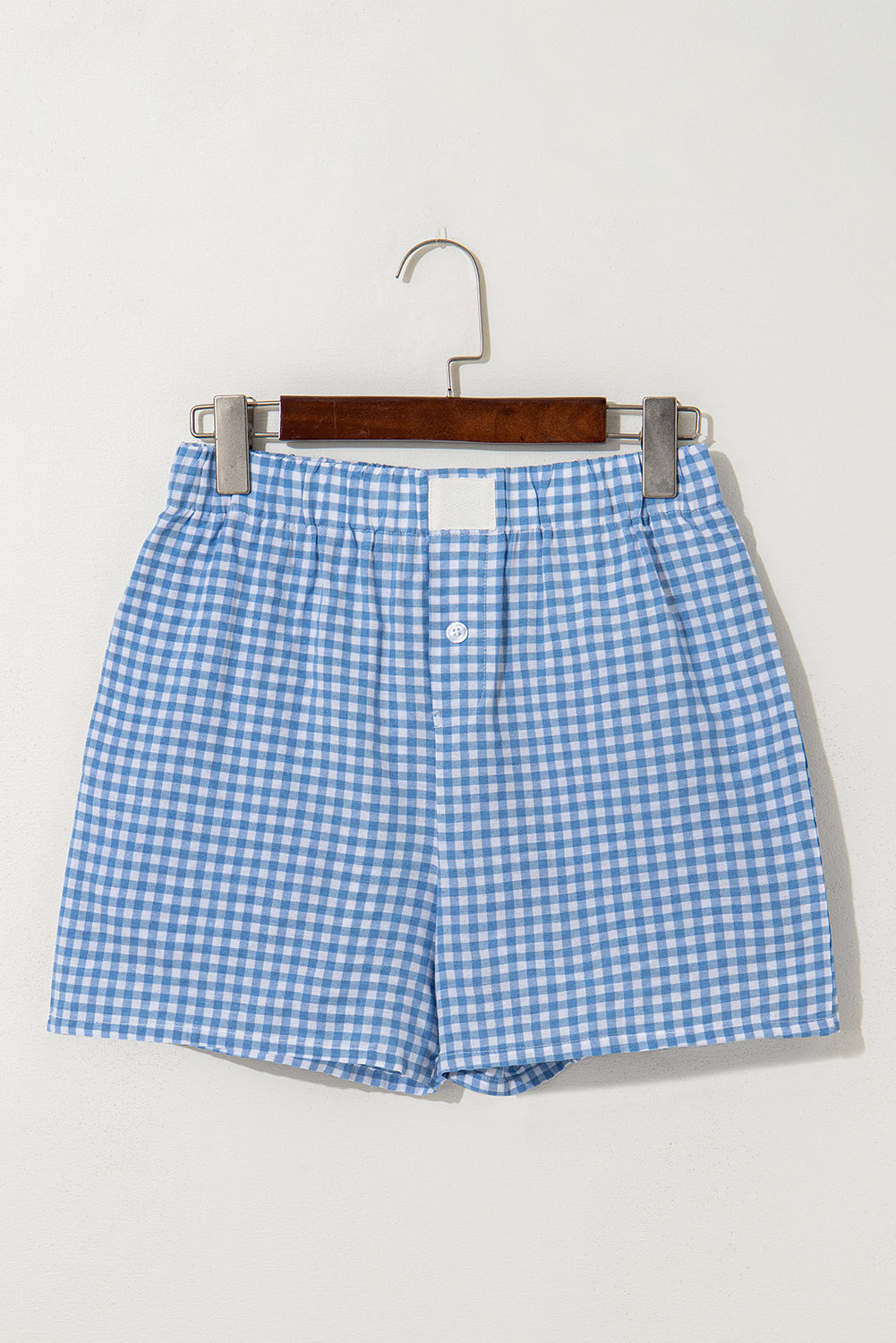 Red Vintage Plaid Print High Waisted Loose Wide Leg Shorts