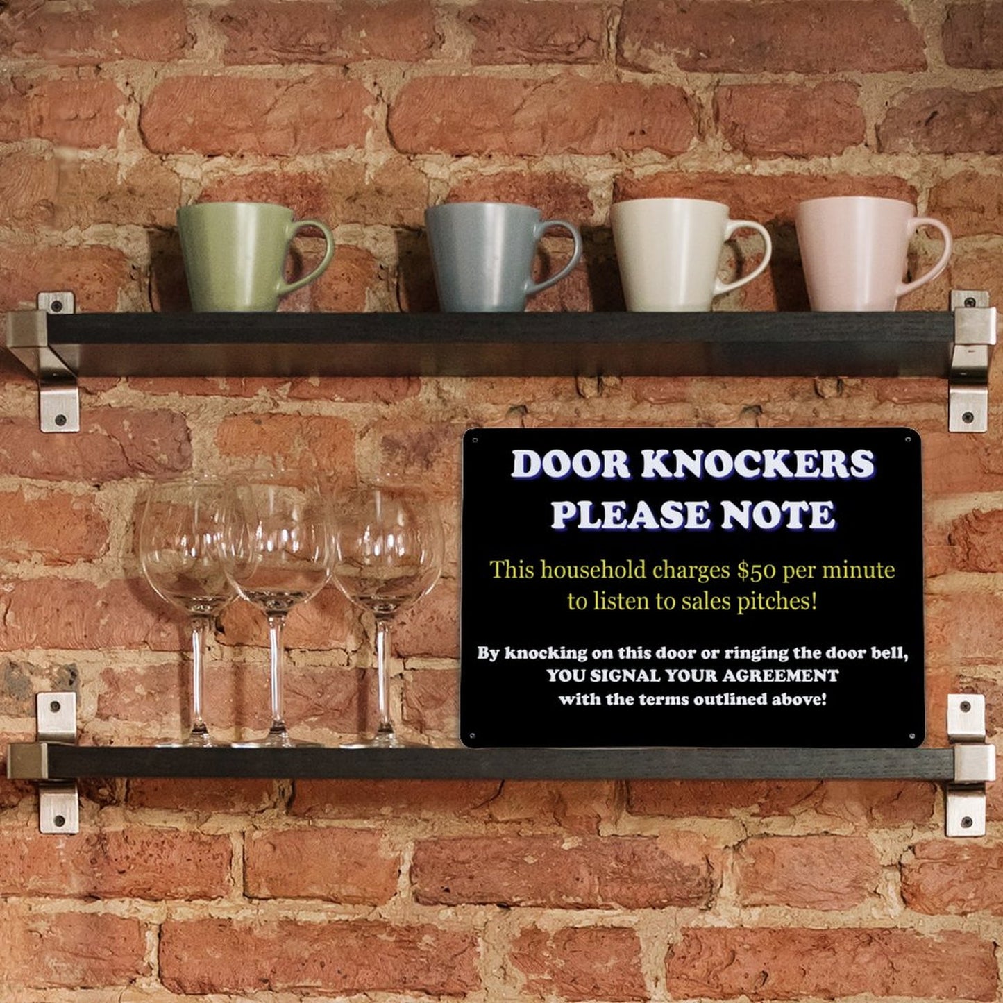 Door Knockers Please Note Aluminum Weatherproof Metal Sign