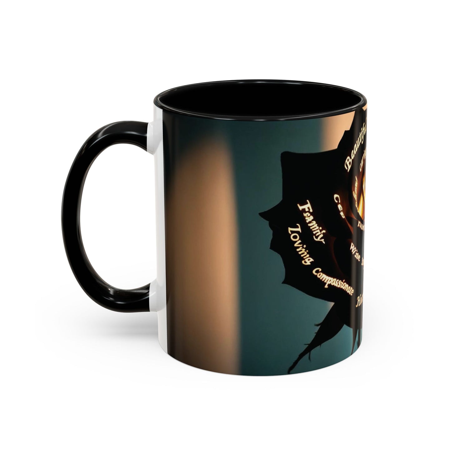 Inspirational Coffee Mug - Heart of Gold Quote with Rose Design