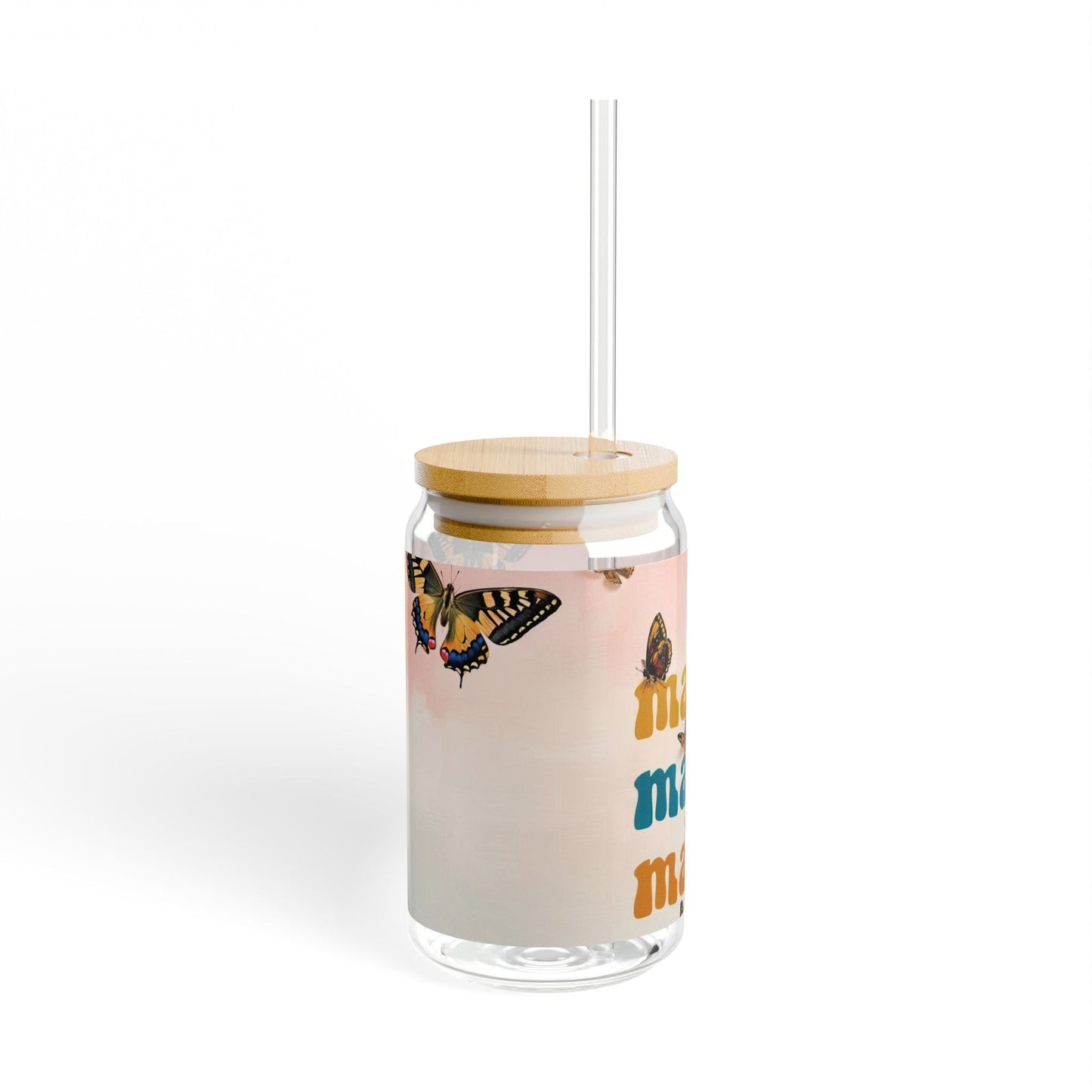 Mama Butterfly Sipper Glass - 16oz Eco-Friendly Drinkware