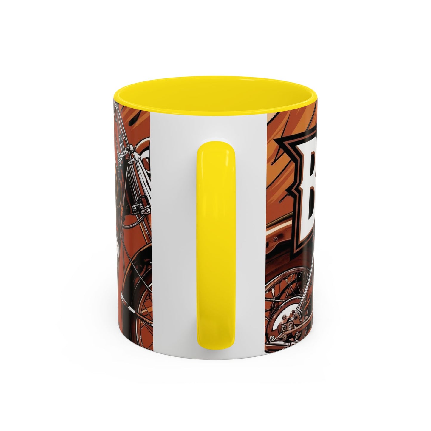 Best Dad Ever Accent Coffee Mug - 11 or 15oz Cool Motorcycle Design