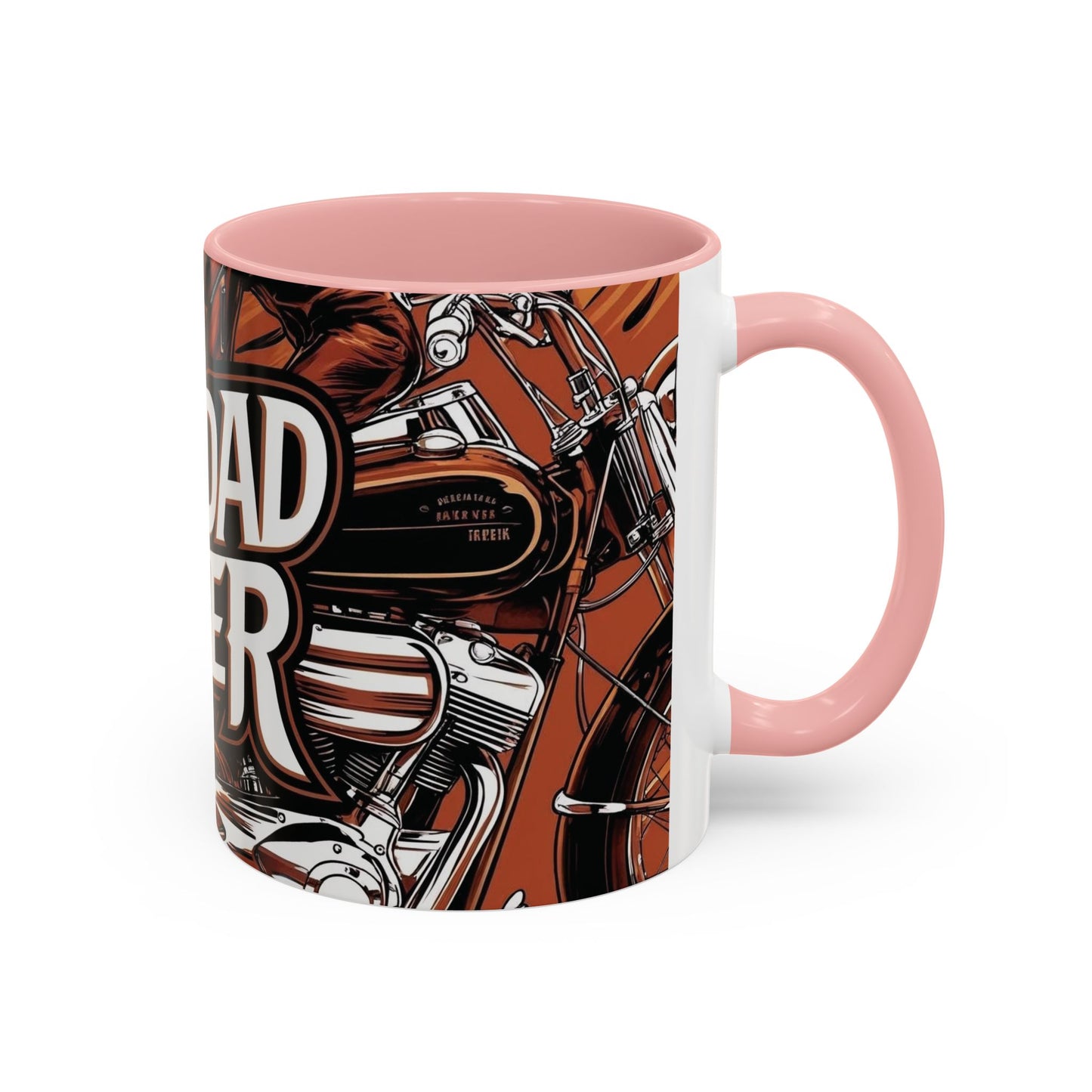 Best Dad Ever Accent Coffee Mug - 11 or 15oz Cool Motorcycle Design