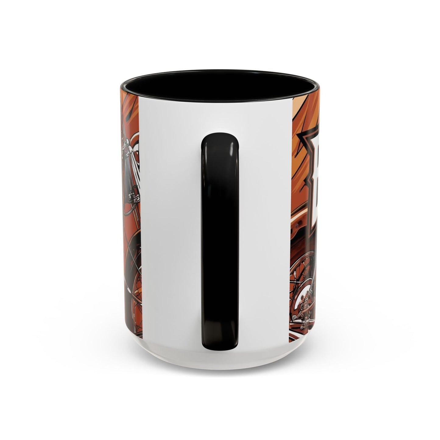 Best Dad Ever Accent Coffee Mug - 11 or 15oz Cool Motorcycle Design