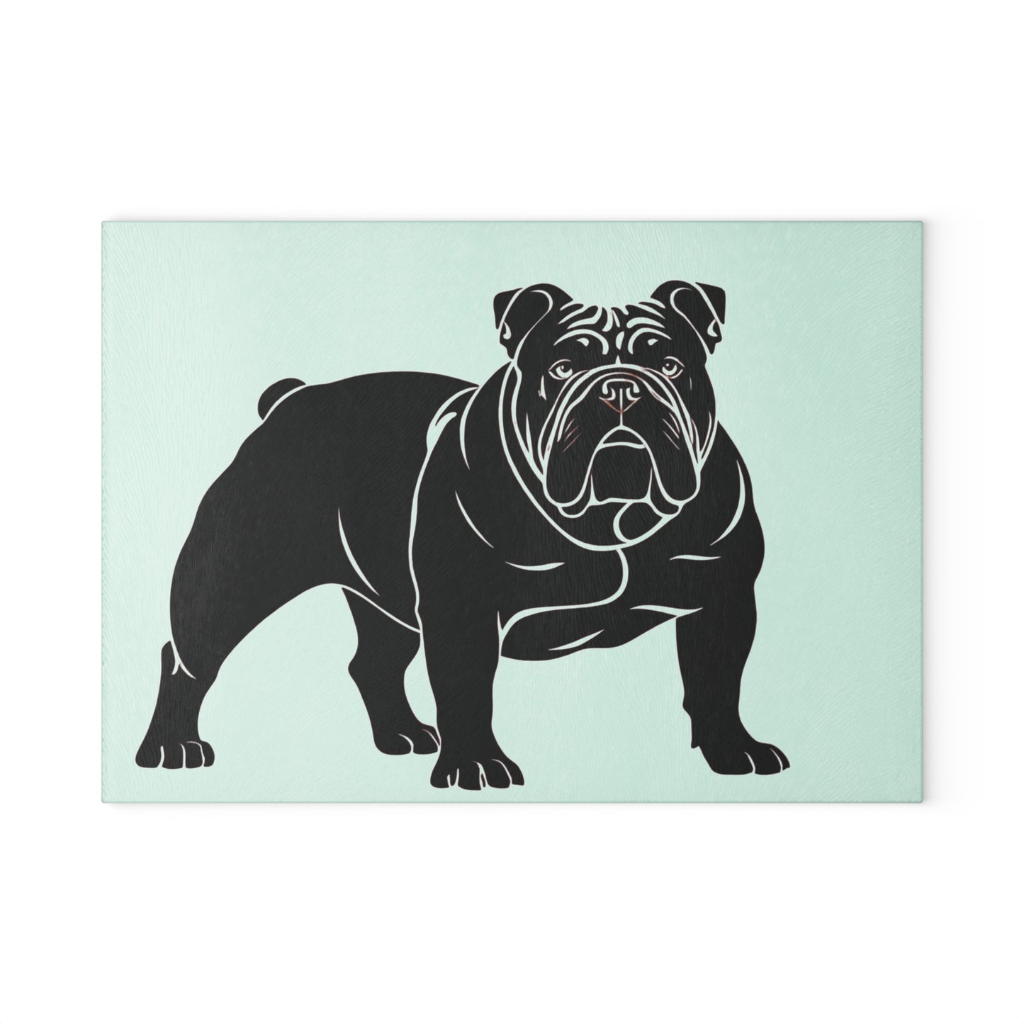 Personalized Bulldog Glass Cutting Board - Stylish Kitchen Decor for Dog Lovers