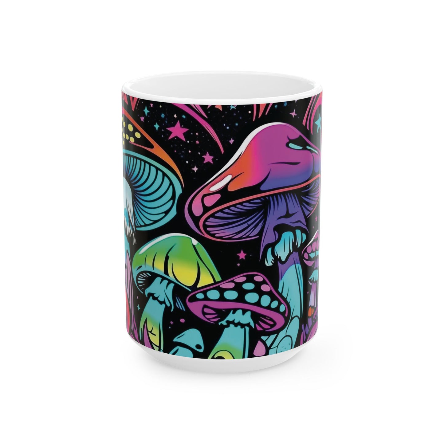 Colorful Mushroom Ceramic Mug - Unique 11oz & 15oz Designs for Nature Lovers