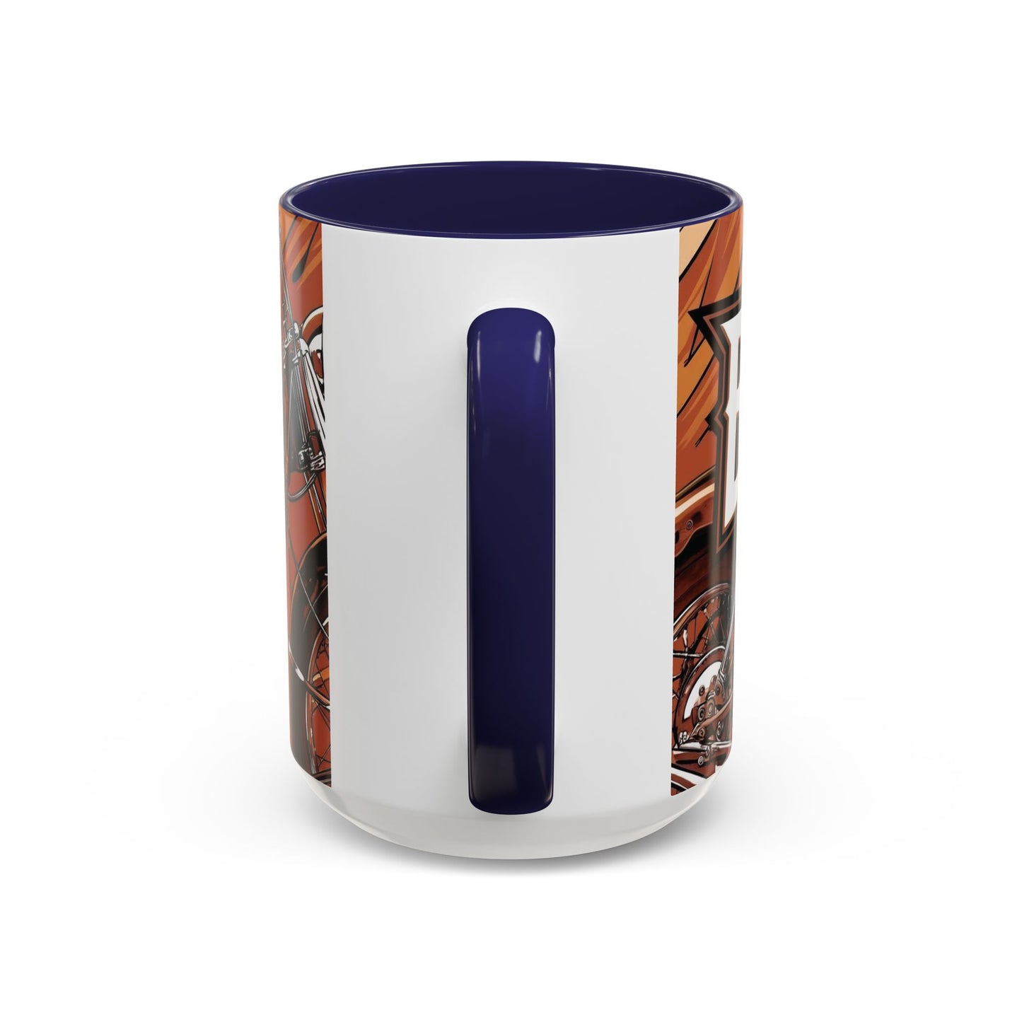 Best Dad Ever Accent Coffee Mug - 11 or 15oz Cool Motorcycle Design