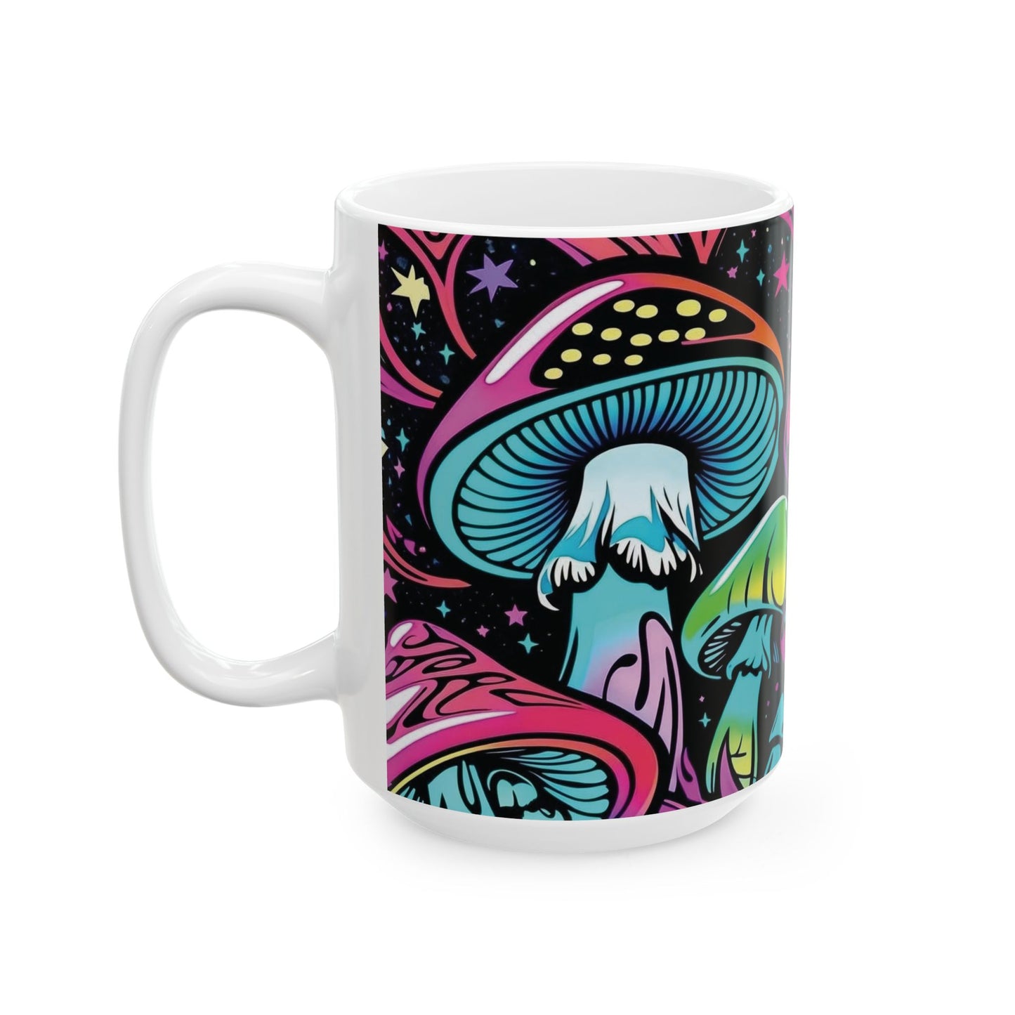 Colorful Mushroom Ceramic Mug - Unique 11oz & 15oz Designs for Nature Lovers